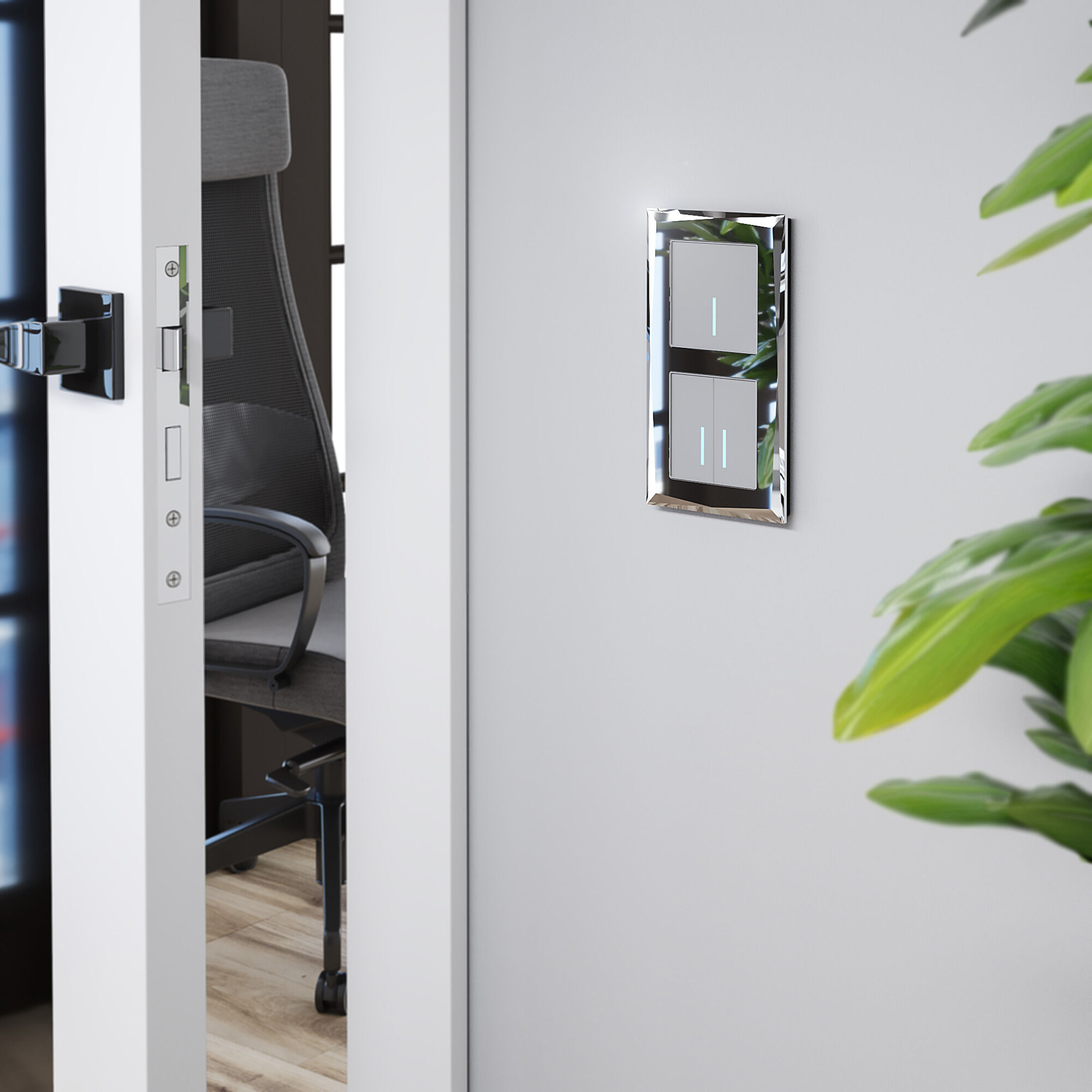 Сенсорный выключатель одноклавишный с подсветкой 1000 Вт Werkel (серебряный) W4510006