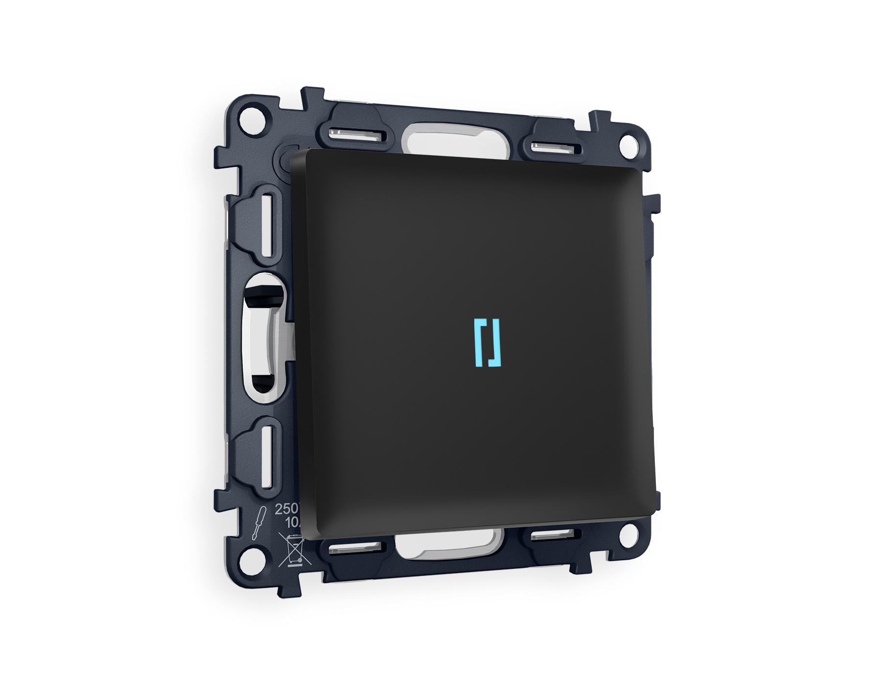 MA802040 Комплект механизма 1-кл проходного выключателя с подсветкой 10000K ALFA Черный матовый QUANT (AP8020, VM105, G29B)