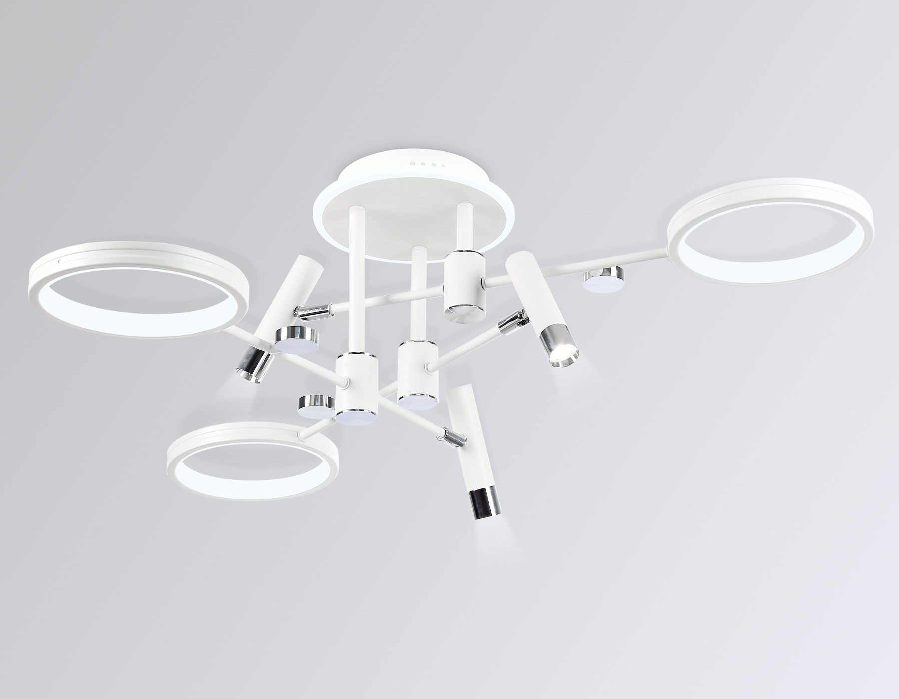 FL51646/3+3 WH/CH белый/хром 76W 3000K-6400K D700*300 (ПДУ ИК)