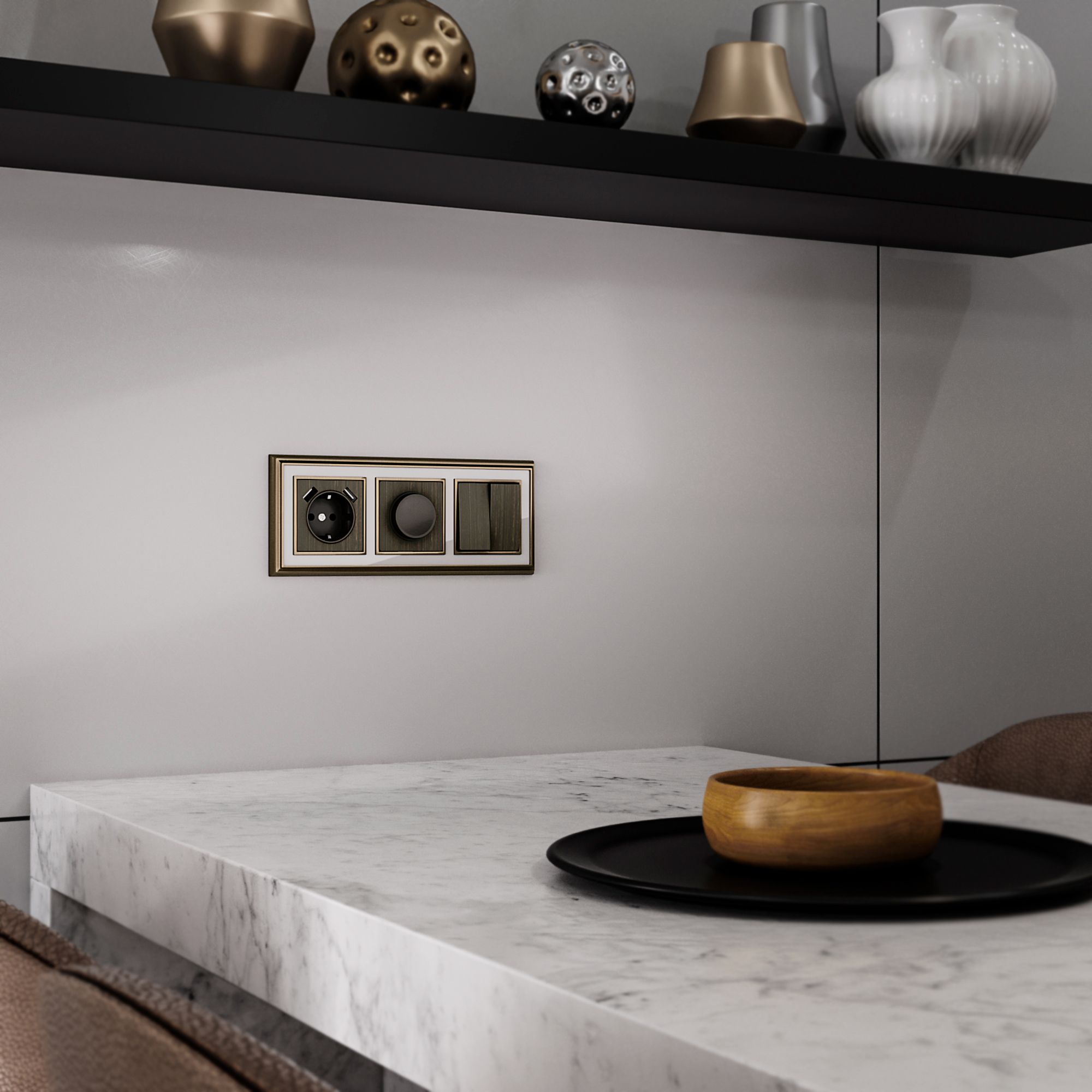 Накладка для USB розетки WERKEL (бронзовый) WL12-USB-CP / W1179512 / a037205