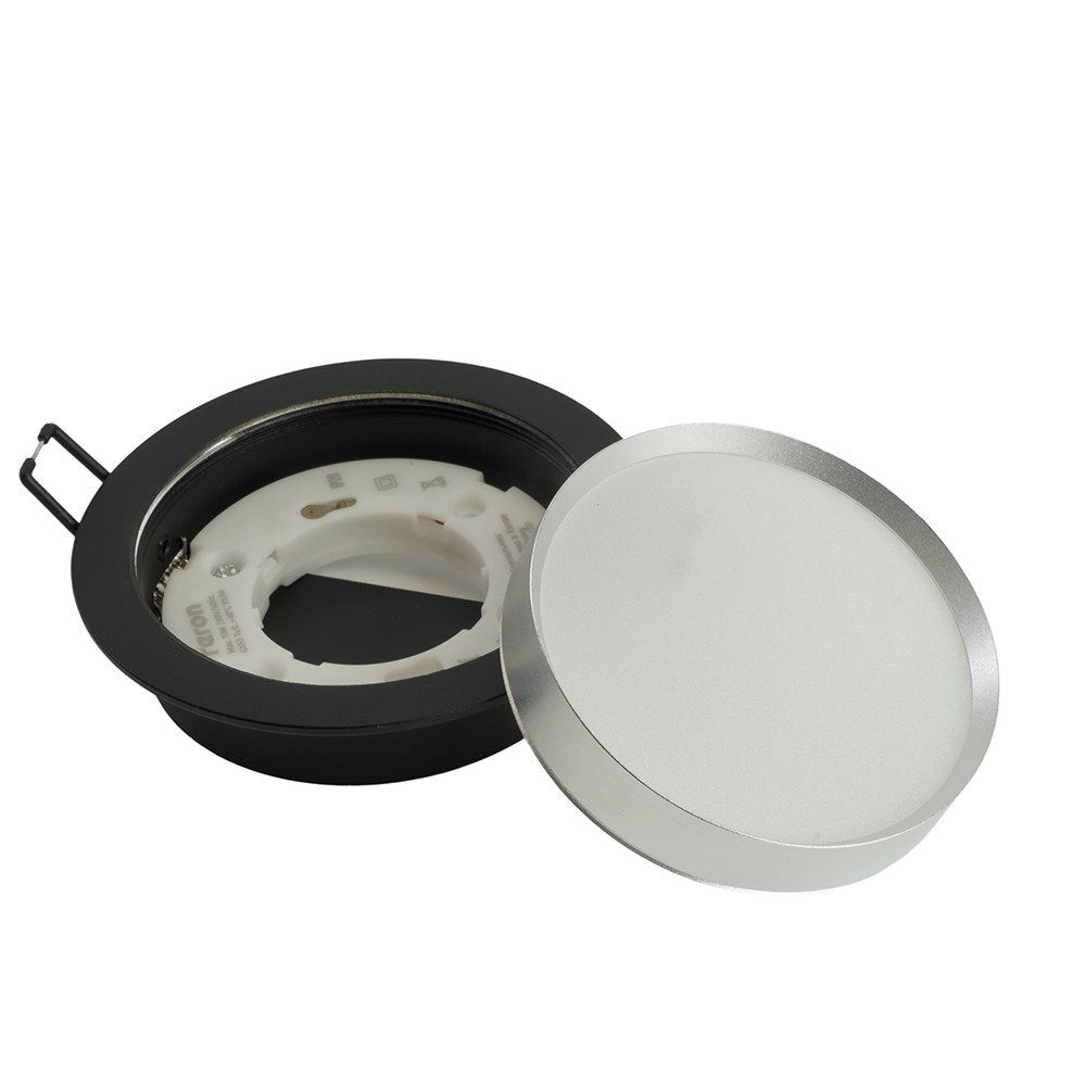 Светильник встраиваемый Feron DL507 потолочный GX53 черный + серебро круг