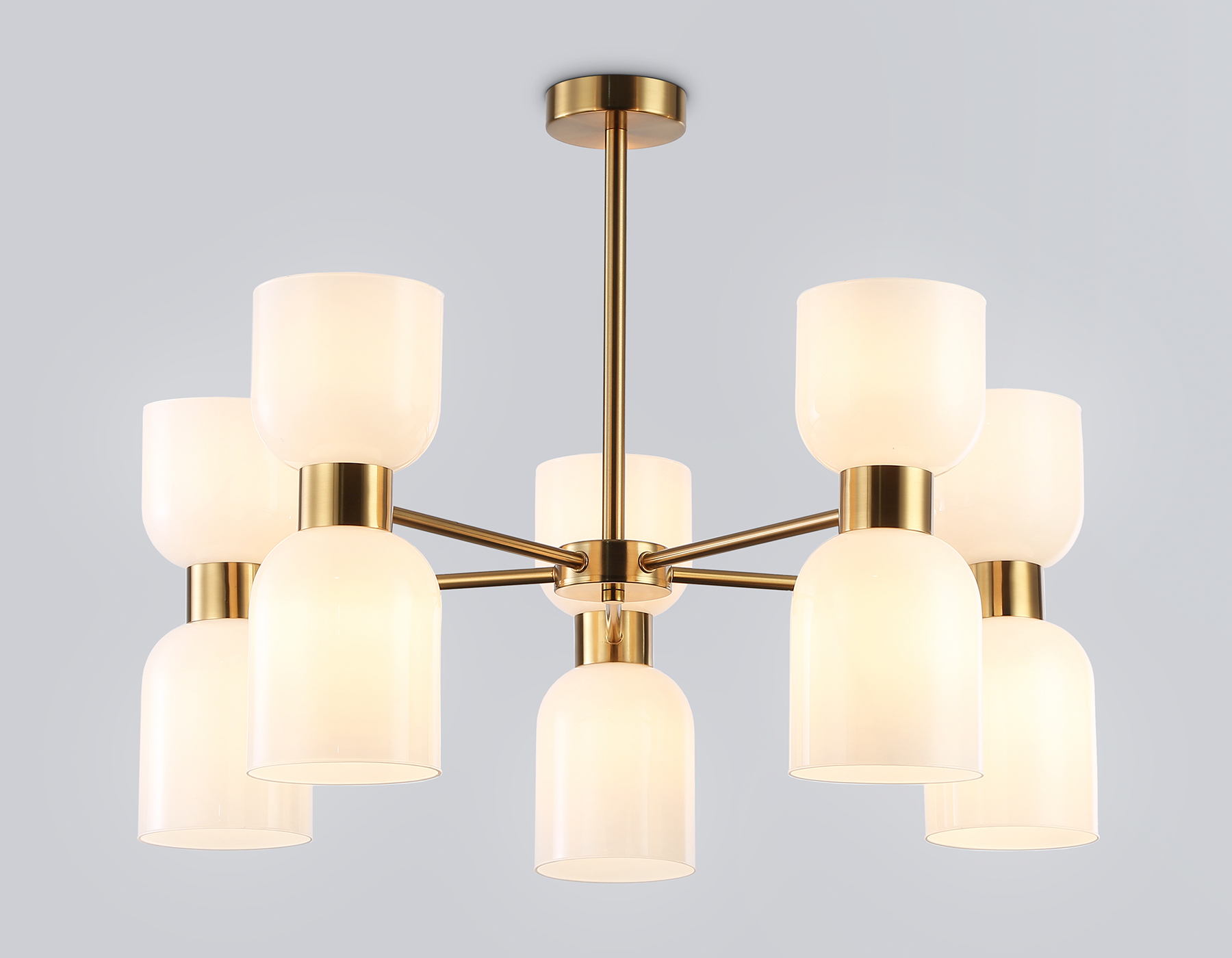 LH56093/10 BS/FR латунь/белый матовый E14*10 max 40W D700*510