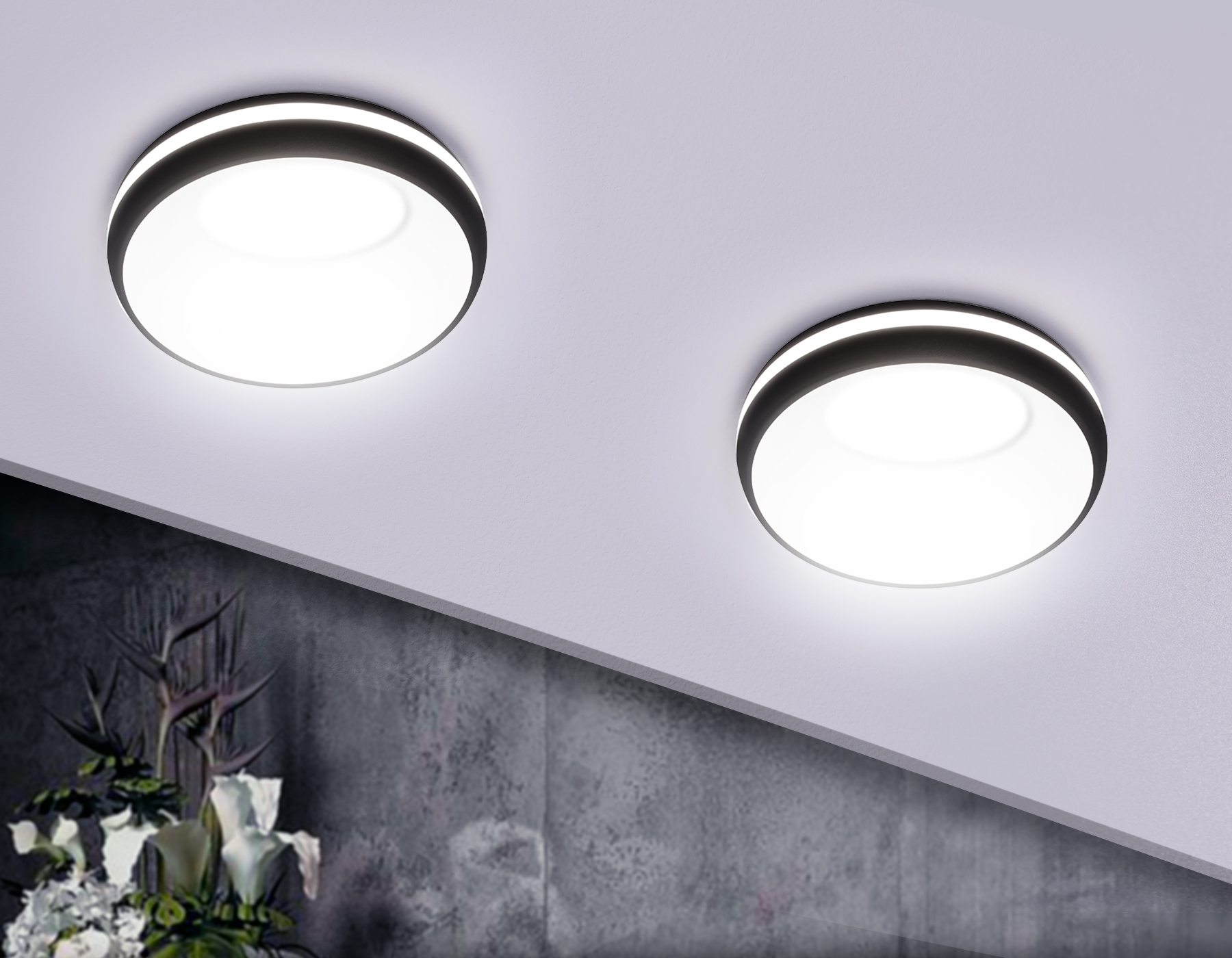 Встраиваемый светильник TN3322 SBK/FR черный песок/белый матовый GU5.3 D95*45