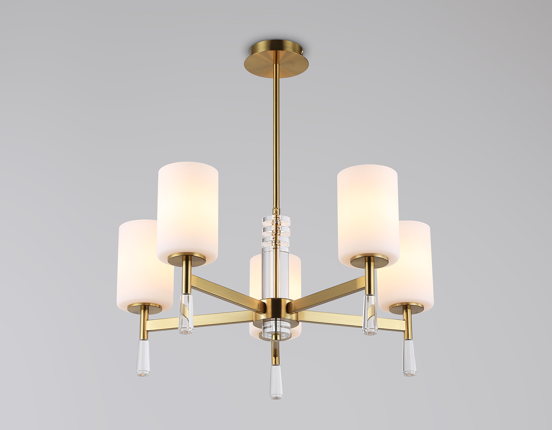 LH56261/5 BS/FR латунь/белый матовый E27/5 max 60W D600*590