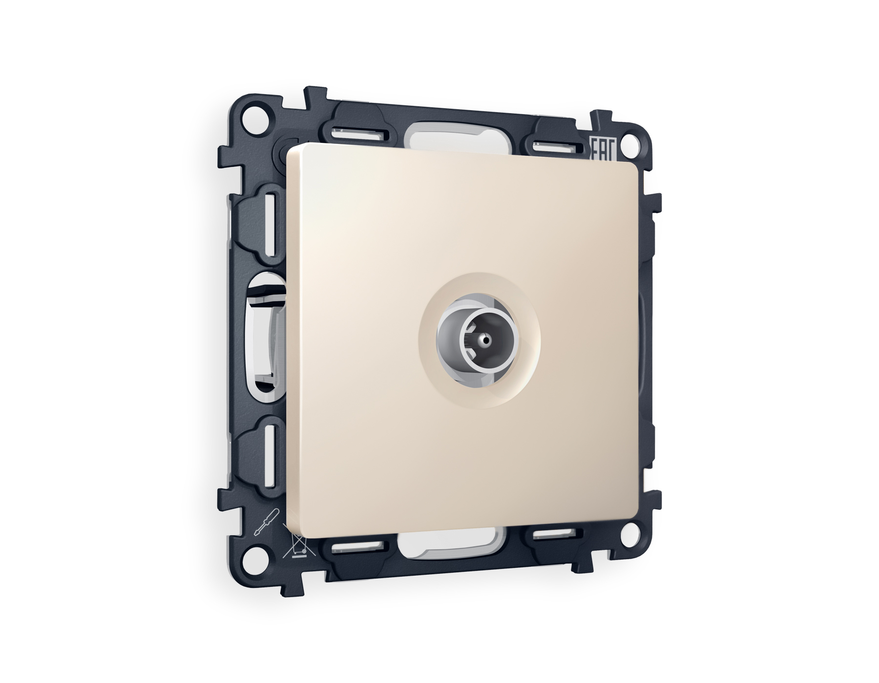 MA333010 Комплект механизма TV розетки оконечной ALFA Бежевый матовый 50-870 MHz 1dB QUANT (AP3330, VM202)