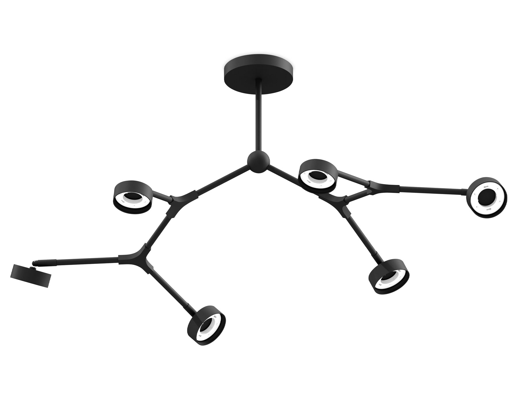 Корпус светильника подвесной поворотный Ambrella C9056/6 SBK черный песок 1100*400*175mm GX53/6 для насадок D85