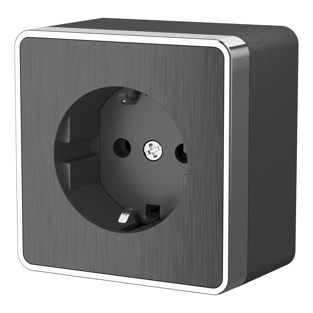 Розетка с заземлением Werkel Gallant (графит рифленый) WL15-02-01 / W5071004 / a041396