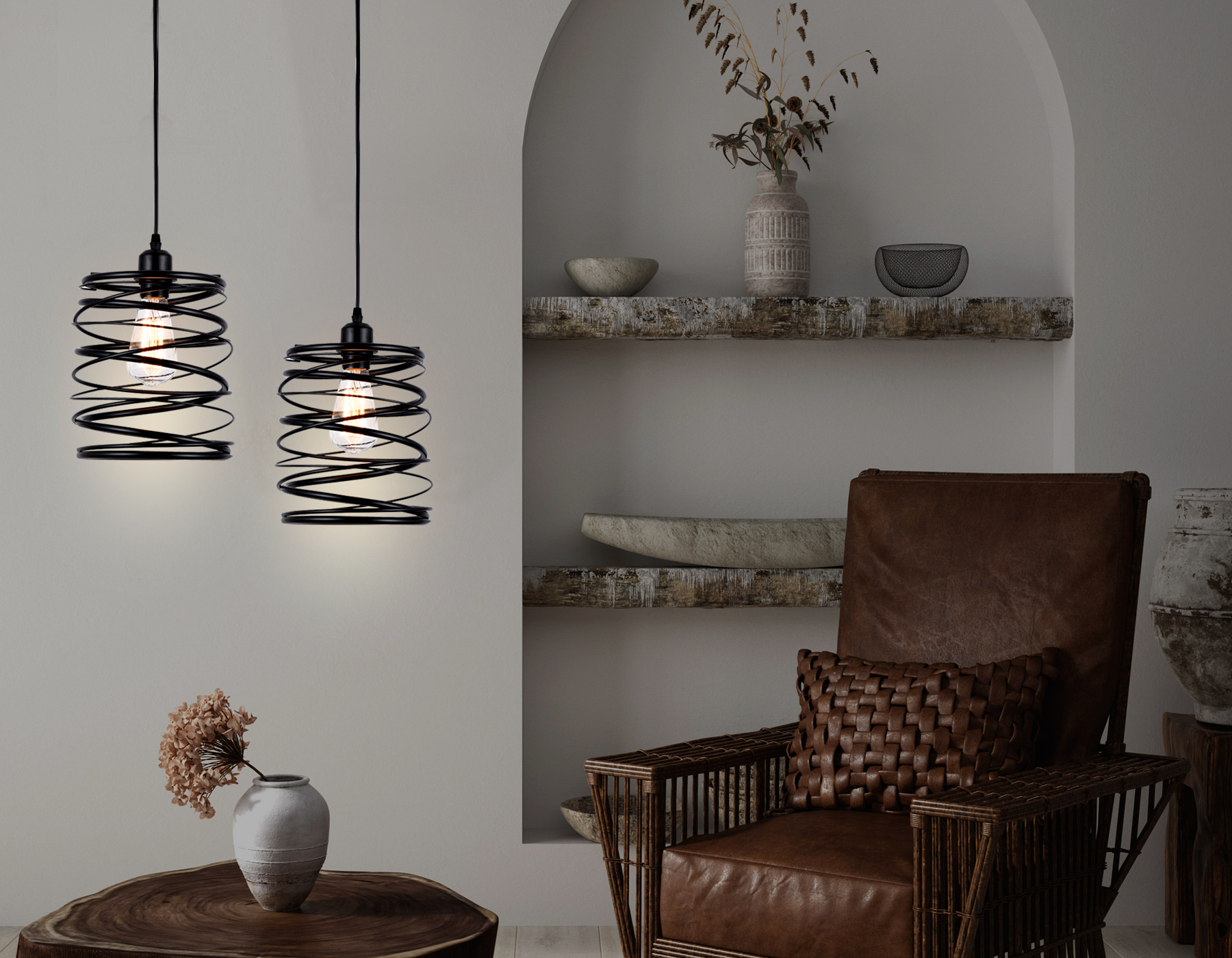 Подвесной светильник Ambrella TR8401  черный E27 max 60W D190*1000