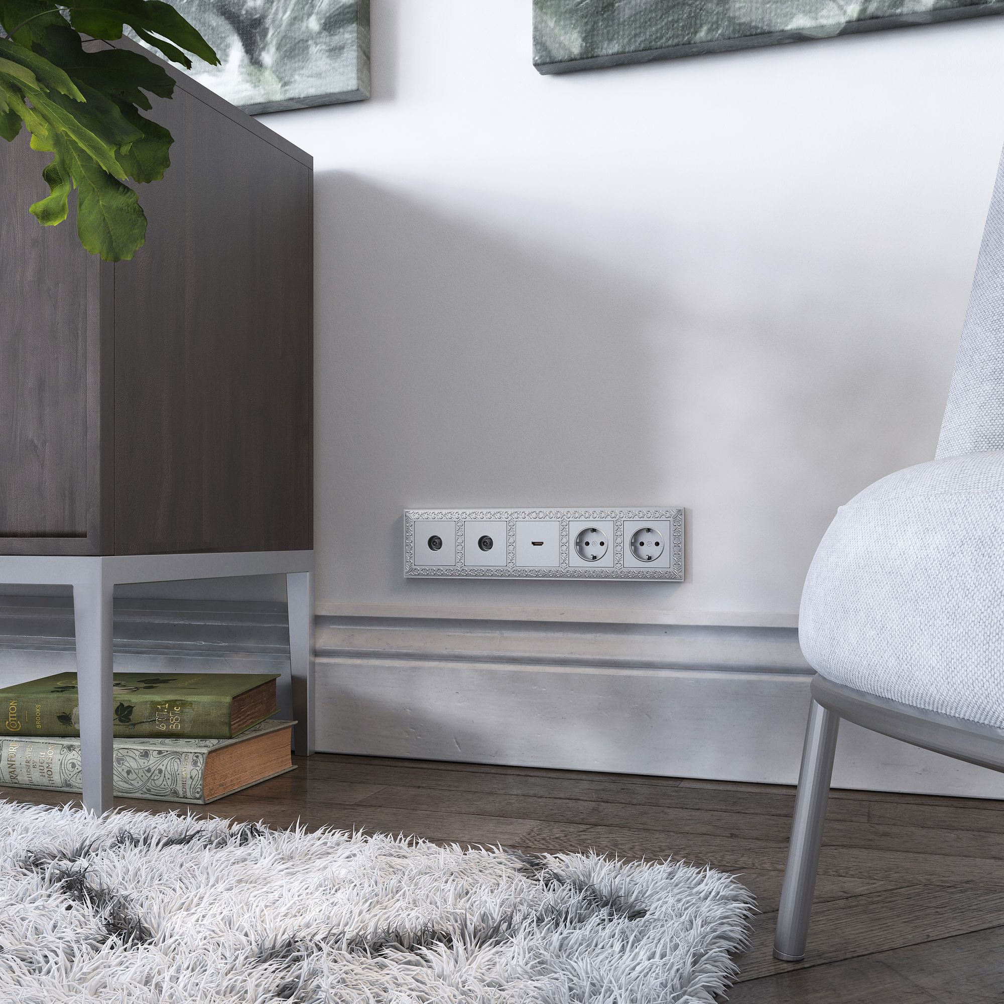 Рамка на 5 постов Werlel Antik (матовый хром) WL07-Frame-05