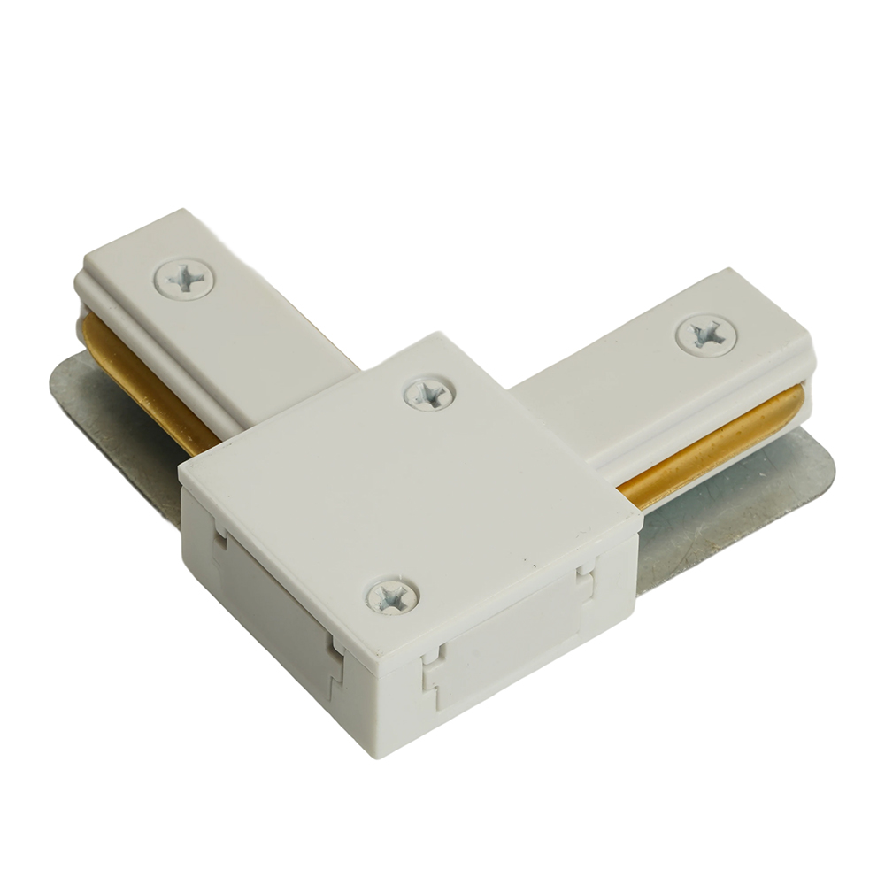 Коннектор угловой однофазный для шинопровода, белый, LD1021