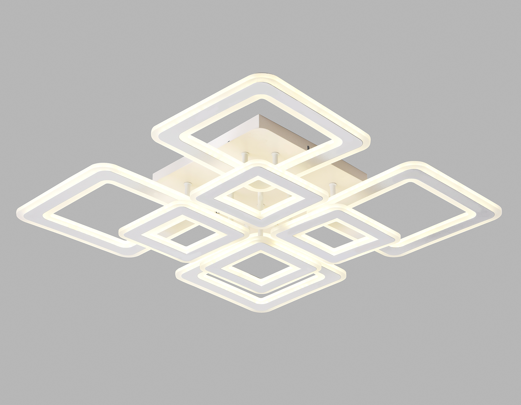 Потолочный светодиодный светильник с пультом Ambrella FA868/4+4 WH белый 276W 3000K-6400K 820*820*120 (ПДУ РАДИО 2.4G)