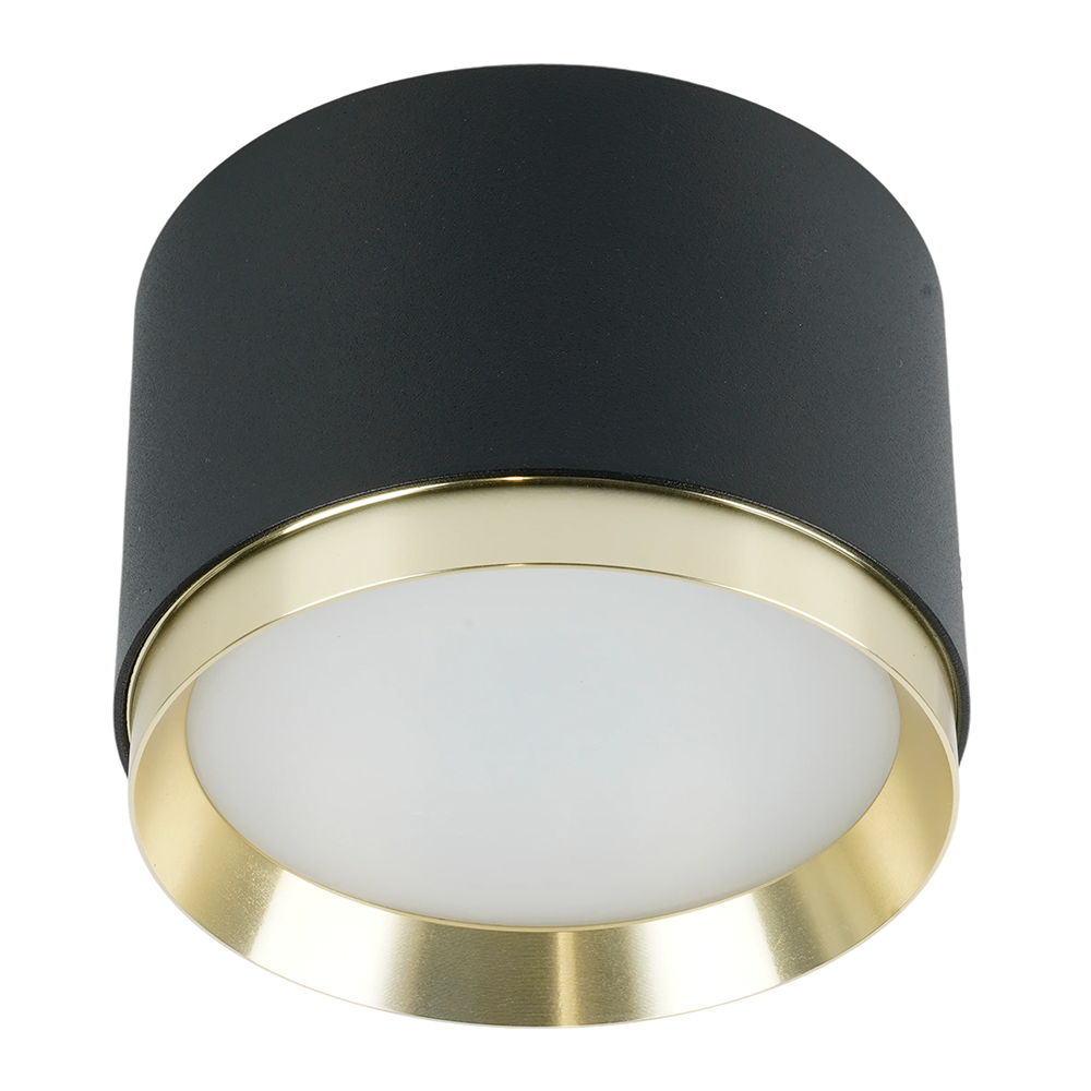 Светильник потолочный Feron Barrel DUET HL459 12W, 230V,GX53, черный + золото IP20
