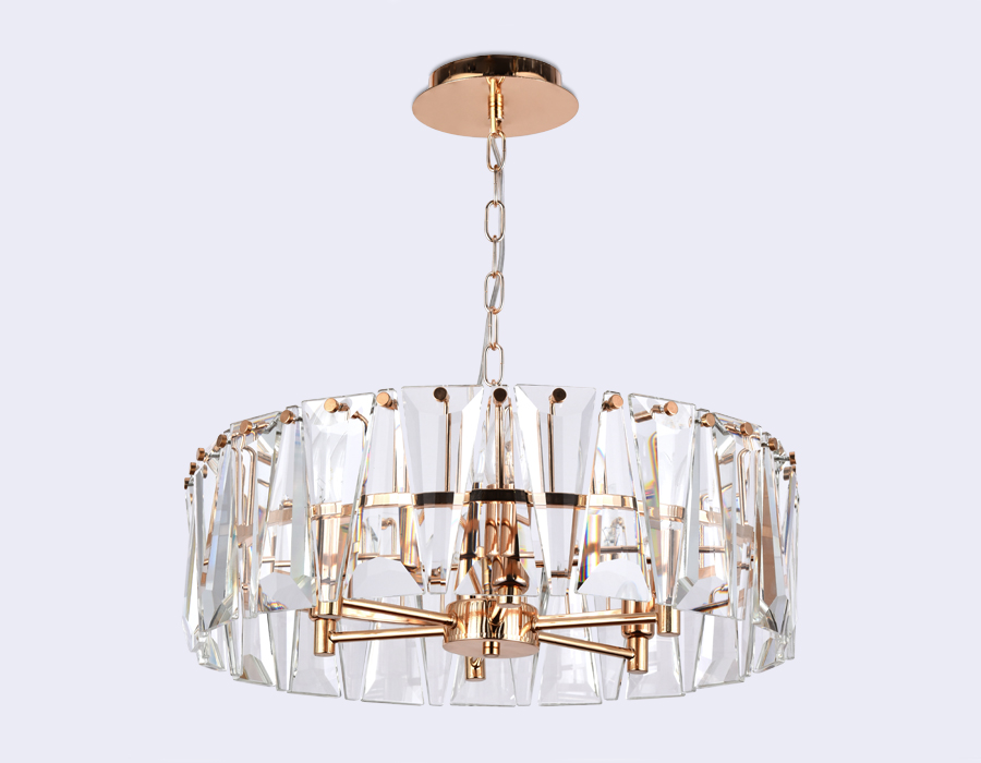 Подвесная люстра с хрусталем Ambrella TR5172  золото/прозрачный E14/6 max 40W D520*515