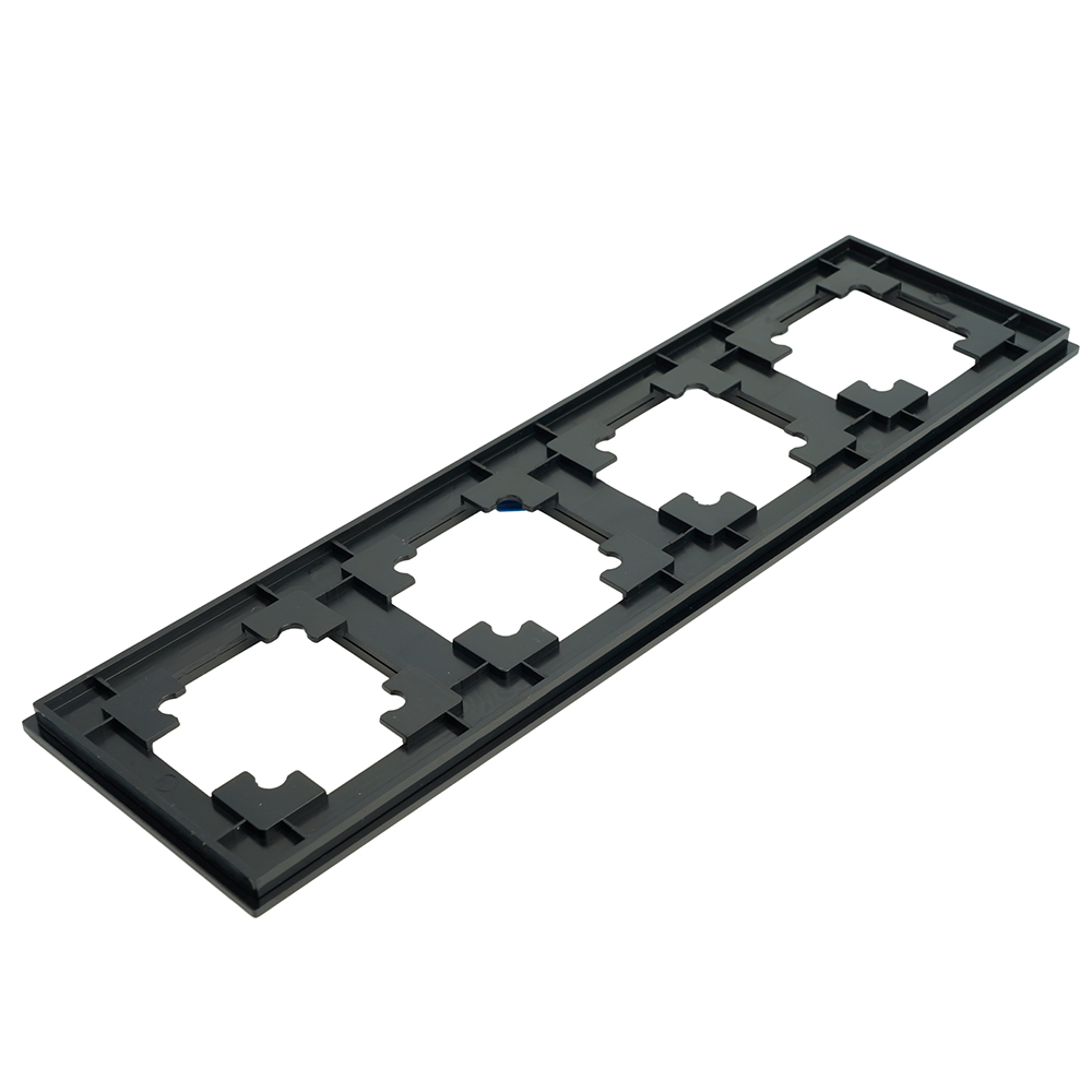 Рамка 4-местная, металл, STEKKER MFR00-7004-05, серия Катрин, черный