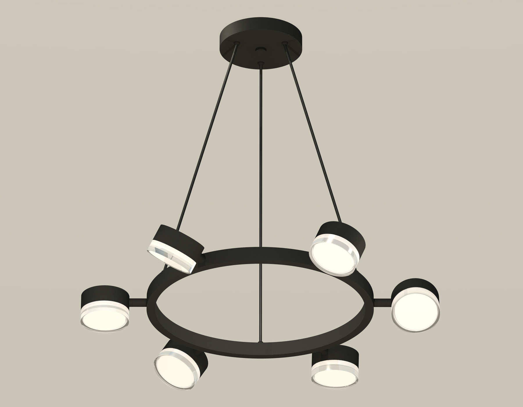 Подвесной светильтник Ambrella XB9193203/6 SBK/FR/CL черный песок/белый матовый/прозрачный GX53 (C9193, N8399)