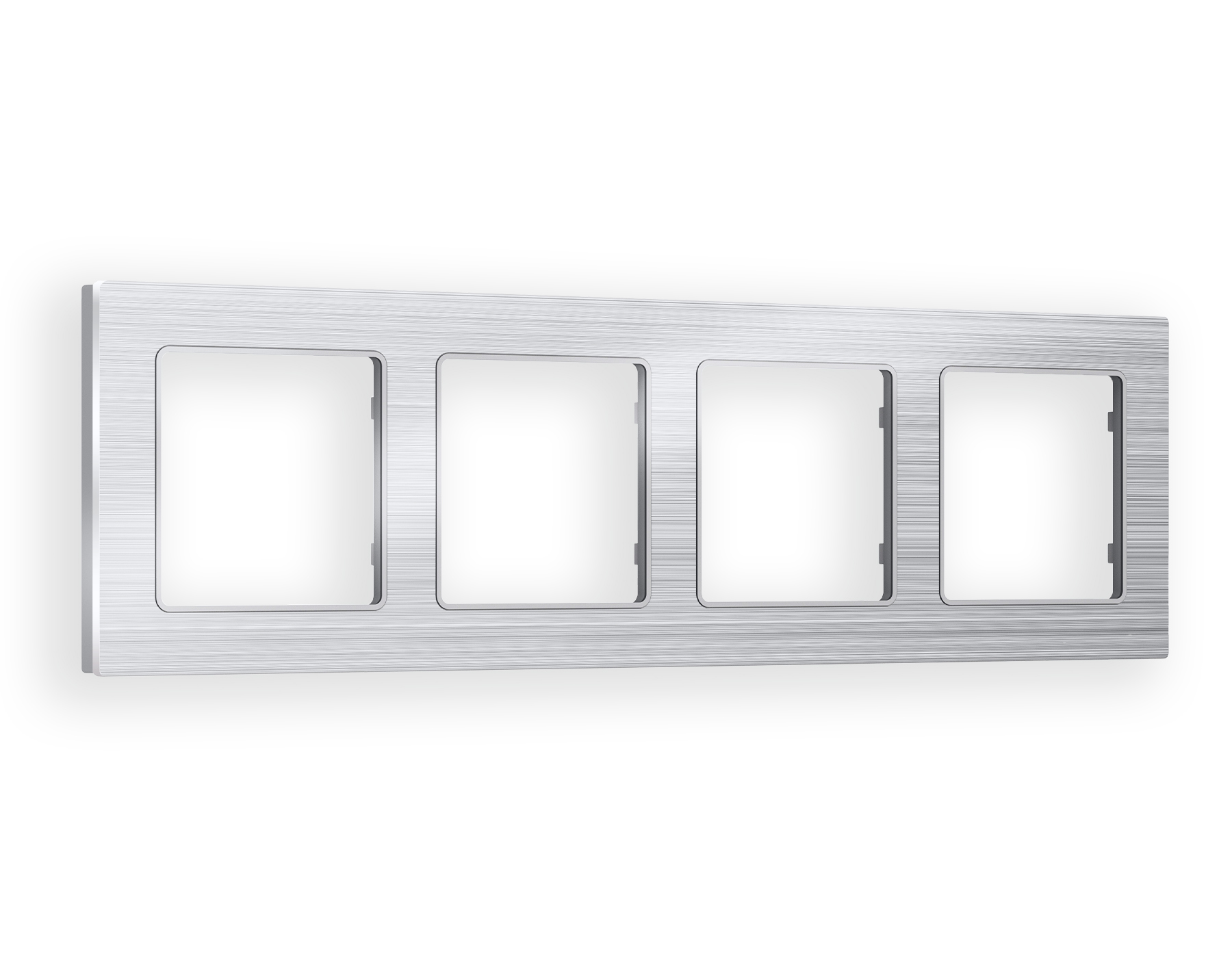 AF550104 Рамка ALFA Platos (Серебро Металл шлифованный) 4-ая
