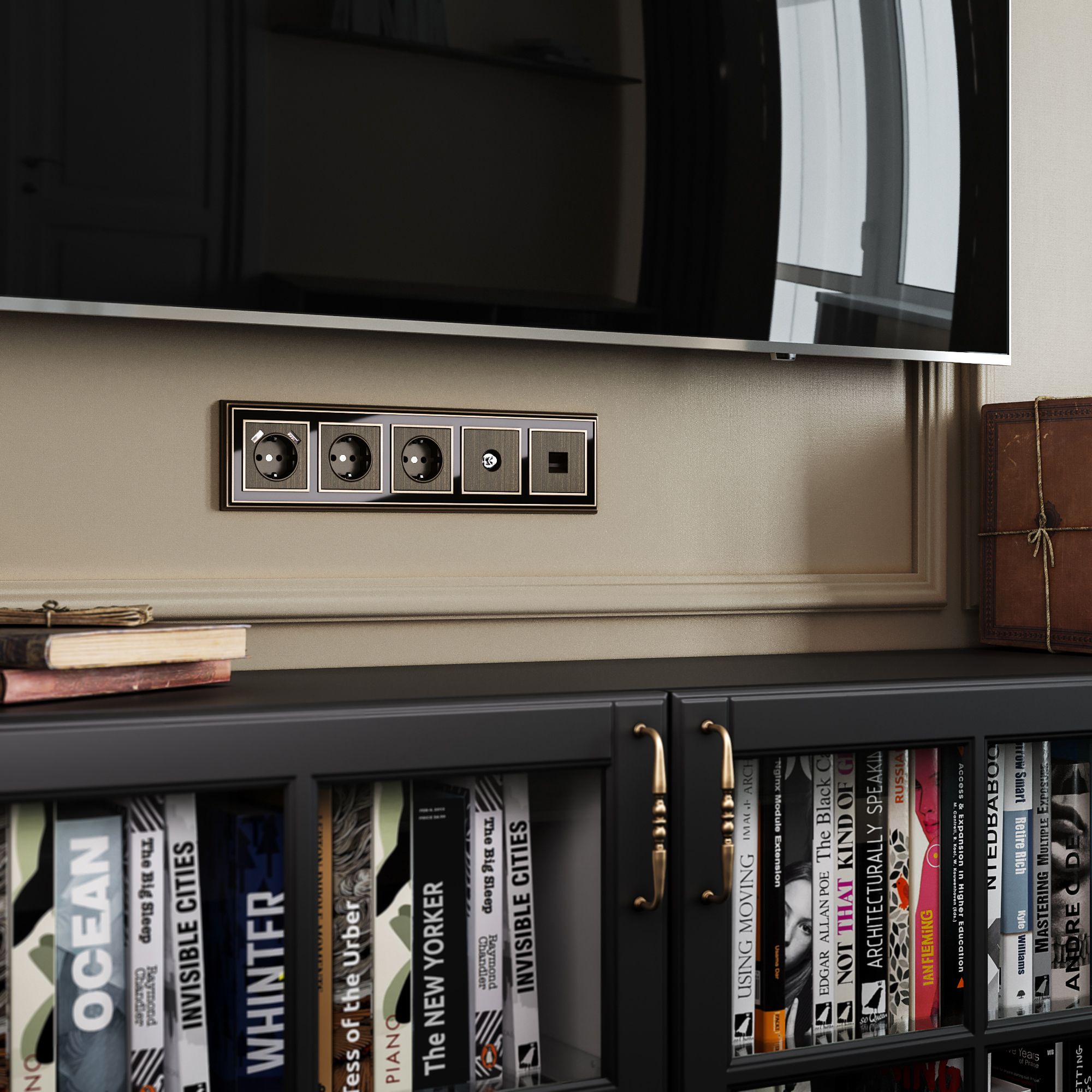 Рамка на 5 постов Werkel Palacio (бронза/черный) WL17-Frame-05