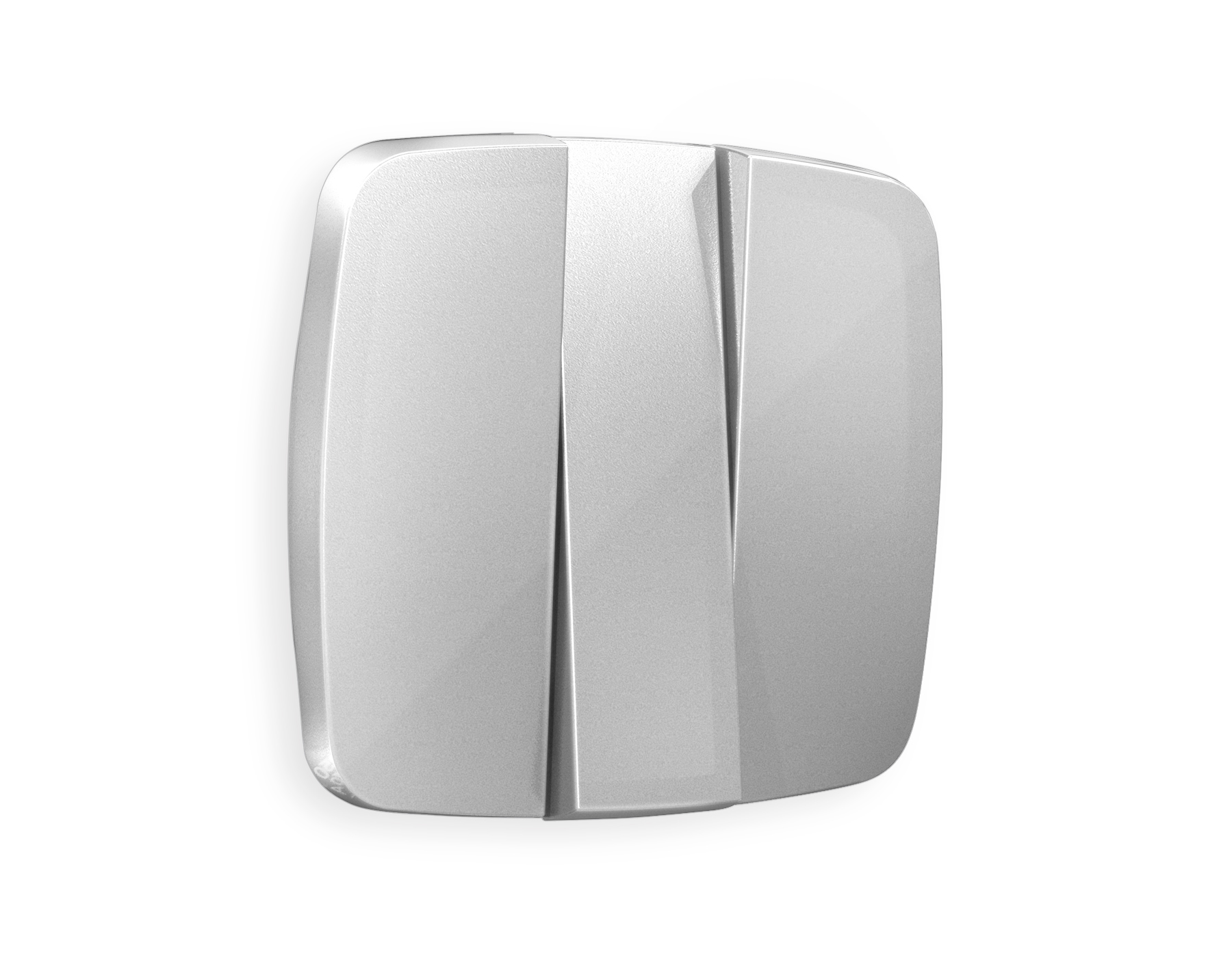 OP4050 Лицевая панель OMEGA (Серебро глянец) для 3-кл выключателей QUANT