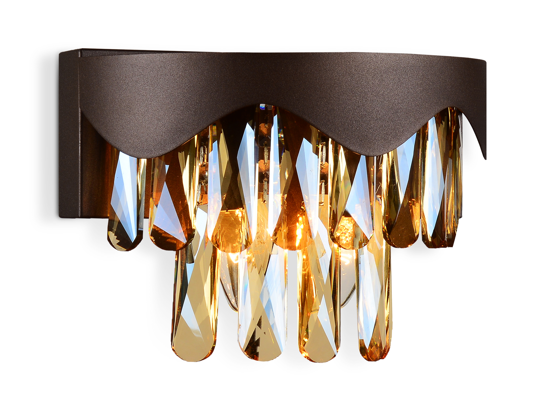 Настенный светильник с хрусталем Ambrella TR5091 CF/TI кофе/янтарь E14/2 max 40W