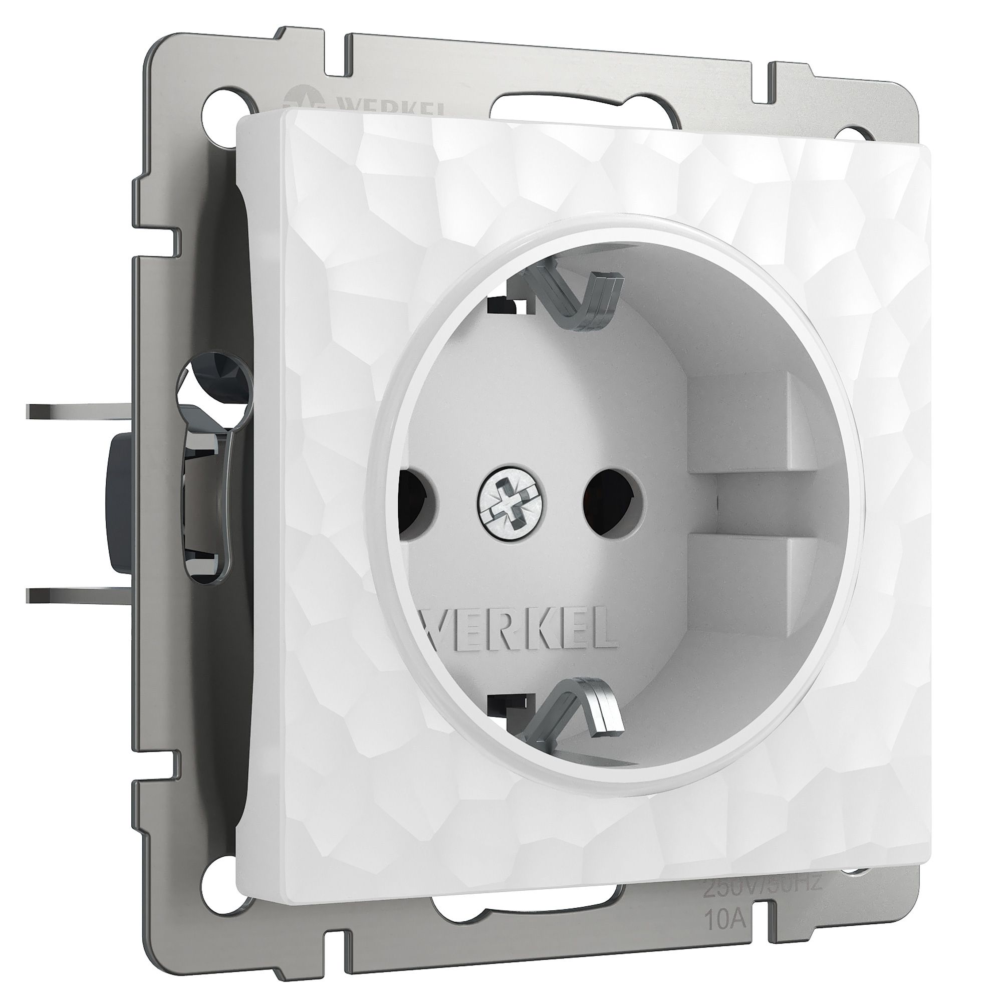 Розетка с заземлением и шторками Werkel Hammer (белый) / W1271101 / a052020