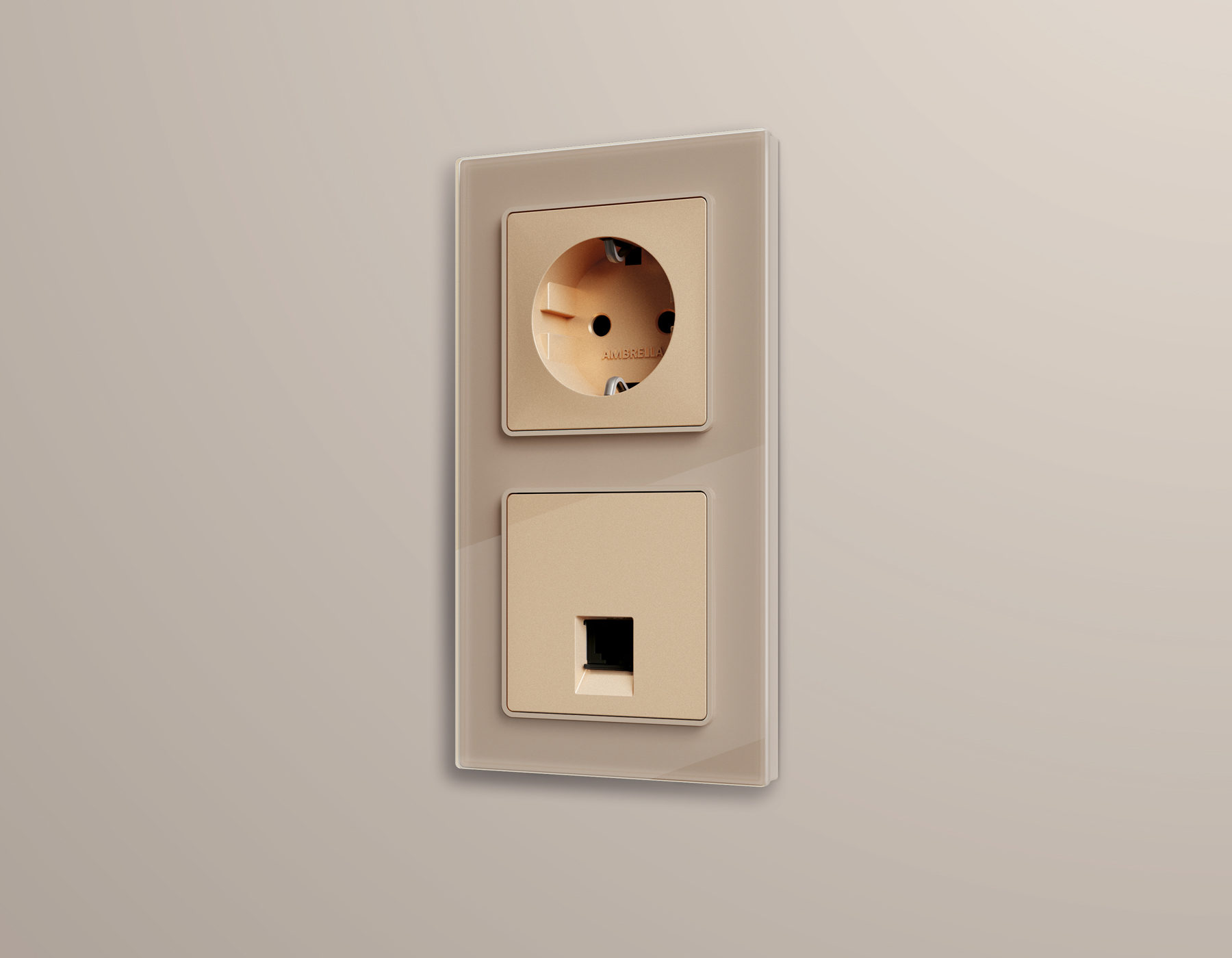 AF380602 Рамка ALFA Platos (Серо-бежевый Стекло закаленное натуральное) 2-ая