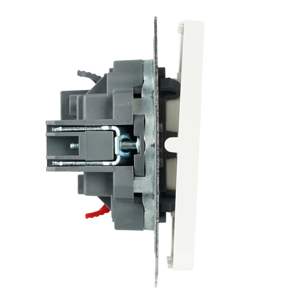 Выключатель 2-клавишный (механизм), СЗК, STEKKER, 250В, 10А, серия Эмили, RSW10-5104-01ZK, белый фарфор, soft touch