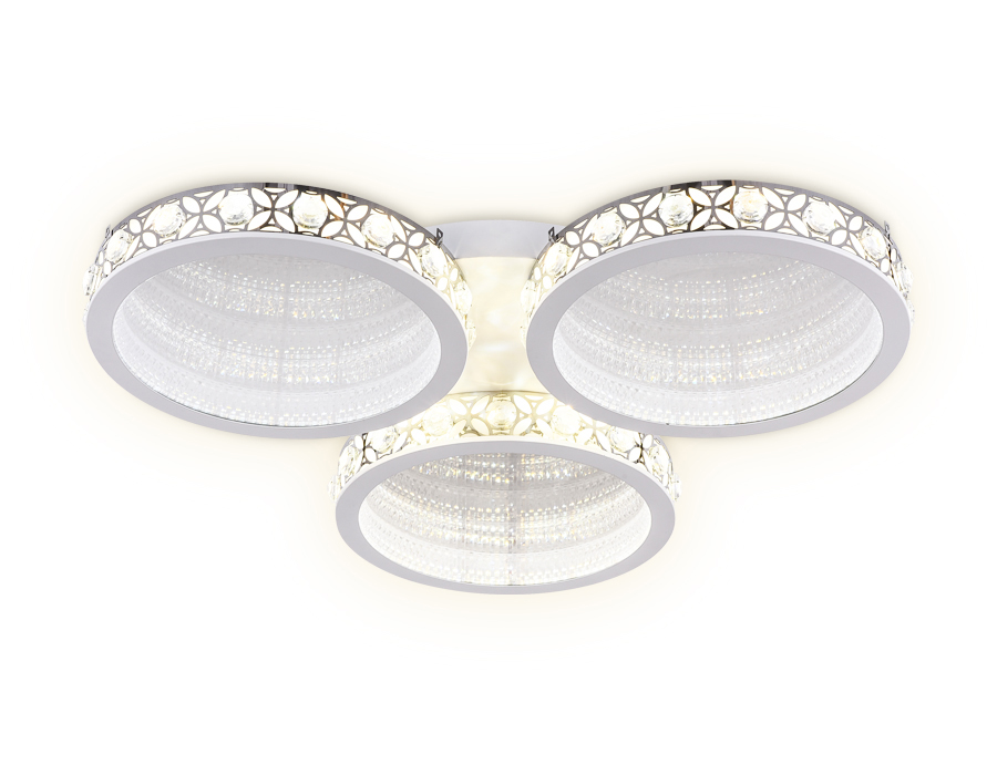 Потолочный светодиодный светильник  Ambrella с пультом FA9445 WH/CH белый/хром 154W