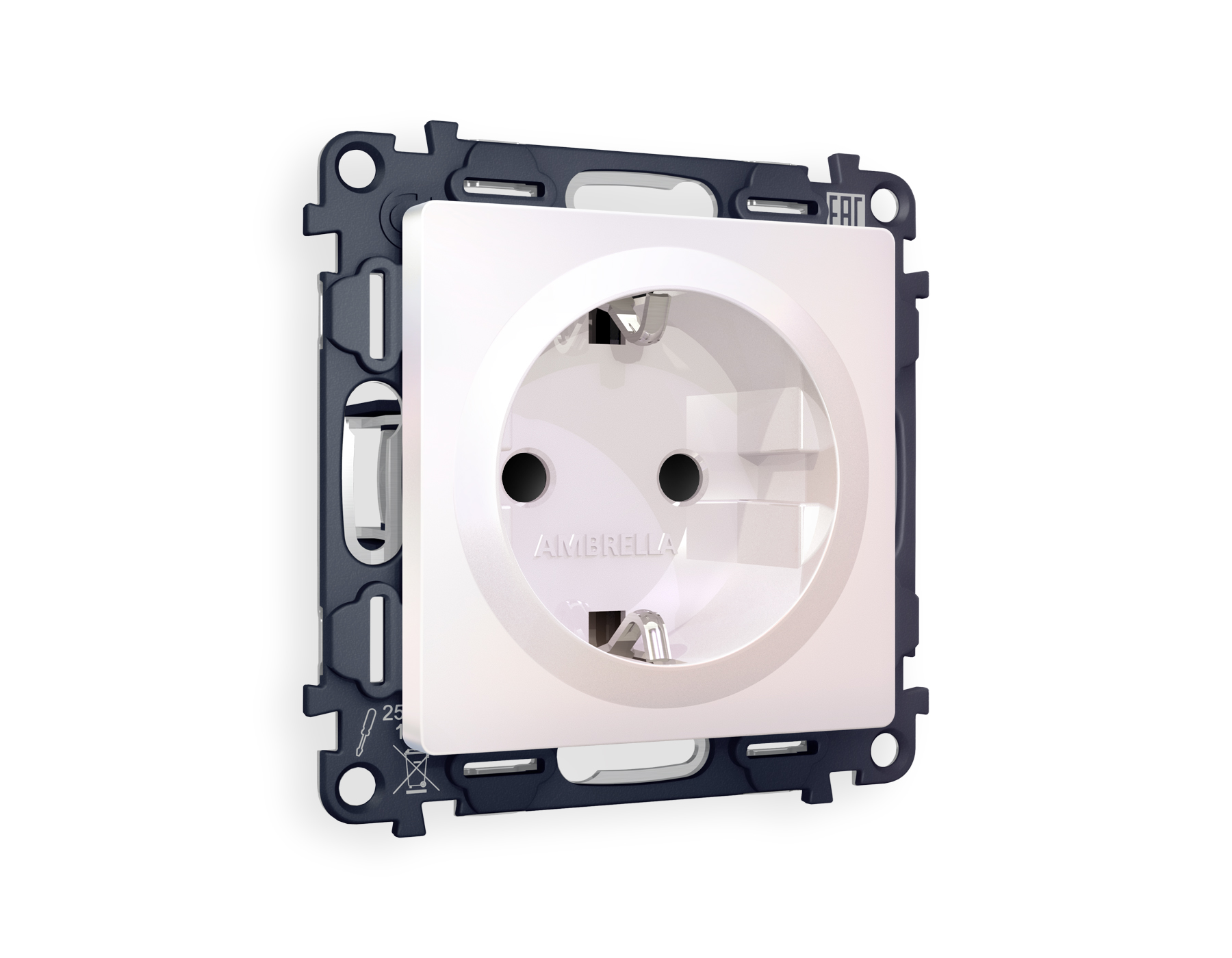 MA207010 Комплект механизма электрической розетки ALFA Жемчуг с/з с шторками QUANT (AP2070, VM141)