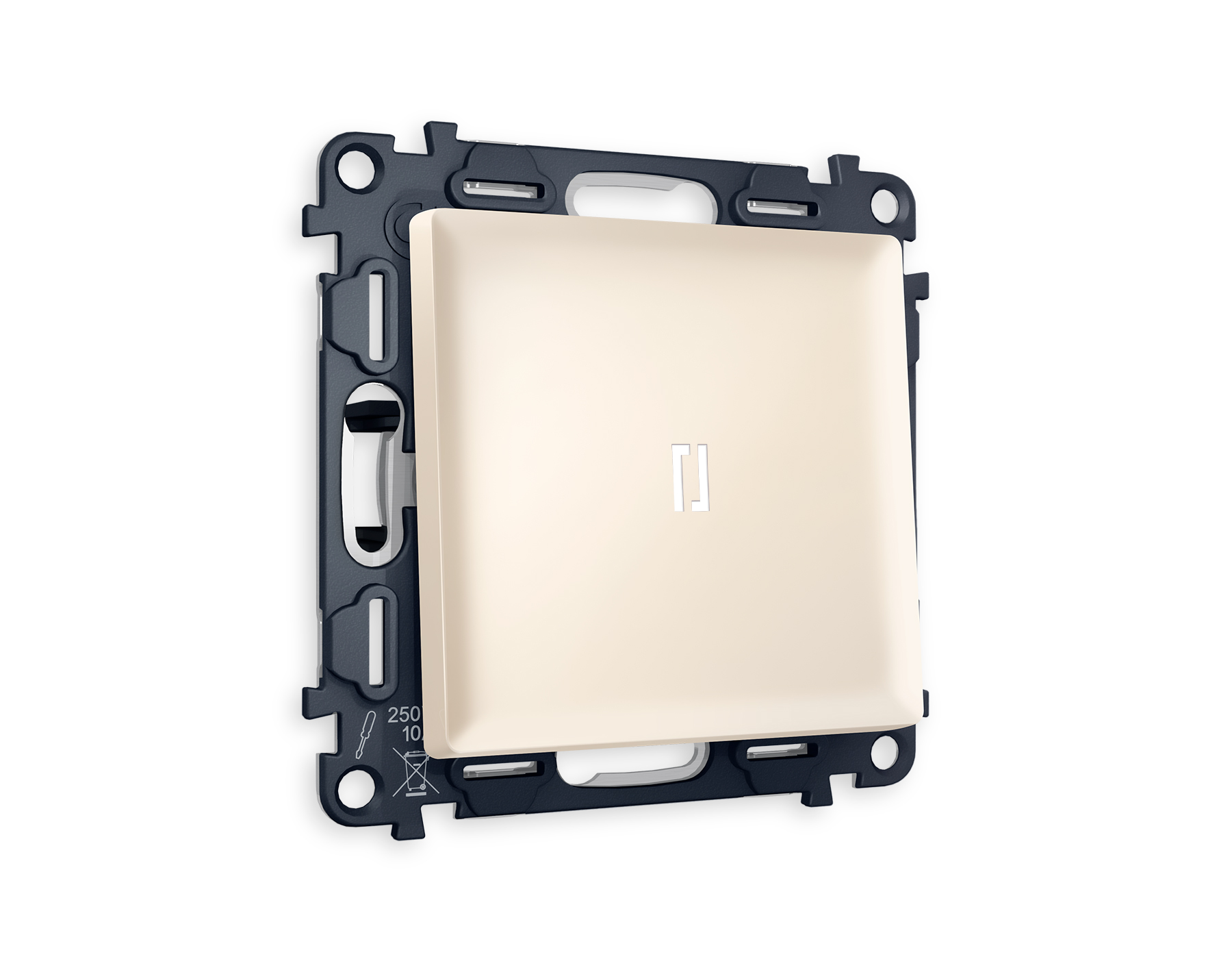 MA322015 Комплект механизма 1-кл выключателя с подсветкой 5600K ALFA Бежевый матовый QUANT (AP3220, VM101, G14W)