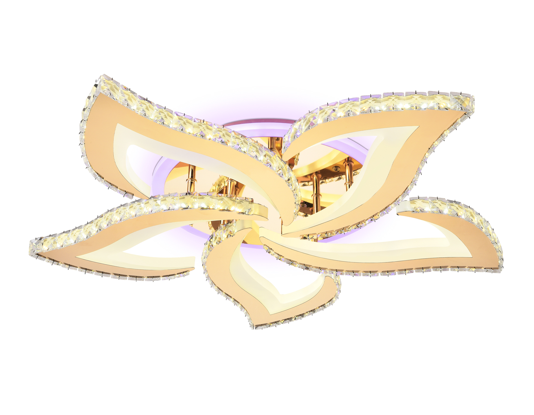 Потолочный LED светильник FA1724/5 GD золото 3000K/4200K/6400K 113W 630*600*100 (ПДУ РАДИО 2.4G)