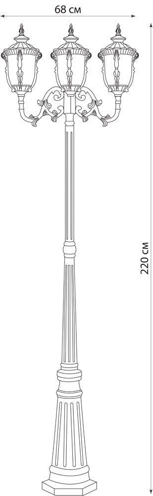 Светильник садово-парковый Feron PL5009 столб круглый 60W 230V E27, темно-коричневое золото Светильник садово-парковый Feron PL5009 столб круглый 60W 230V E27, темно-коричневое золото