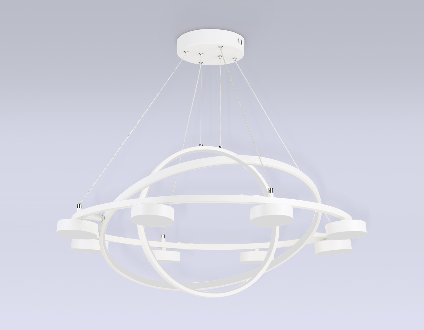 Подвесной светильник Ambrella FL51777/3+8 WH белый 3000K/4200K/6400K 112W D800/580/400*1200 (ПДУ ИК)