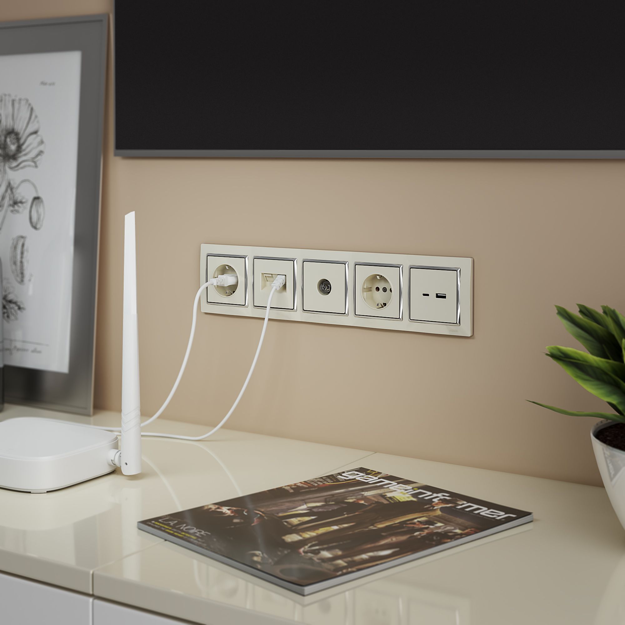 Рамка WERKEL Snabb на 5 постов (слоновая кость) WL03-Frame-05-ivory / W0051903 / a030803