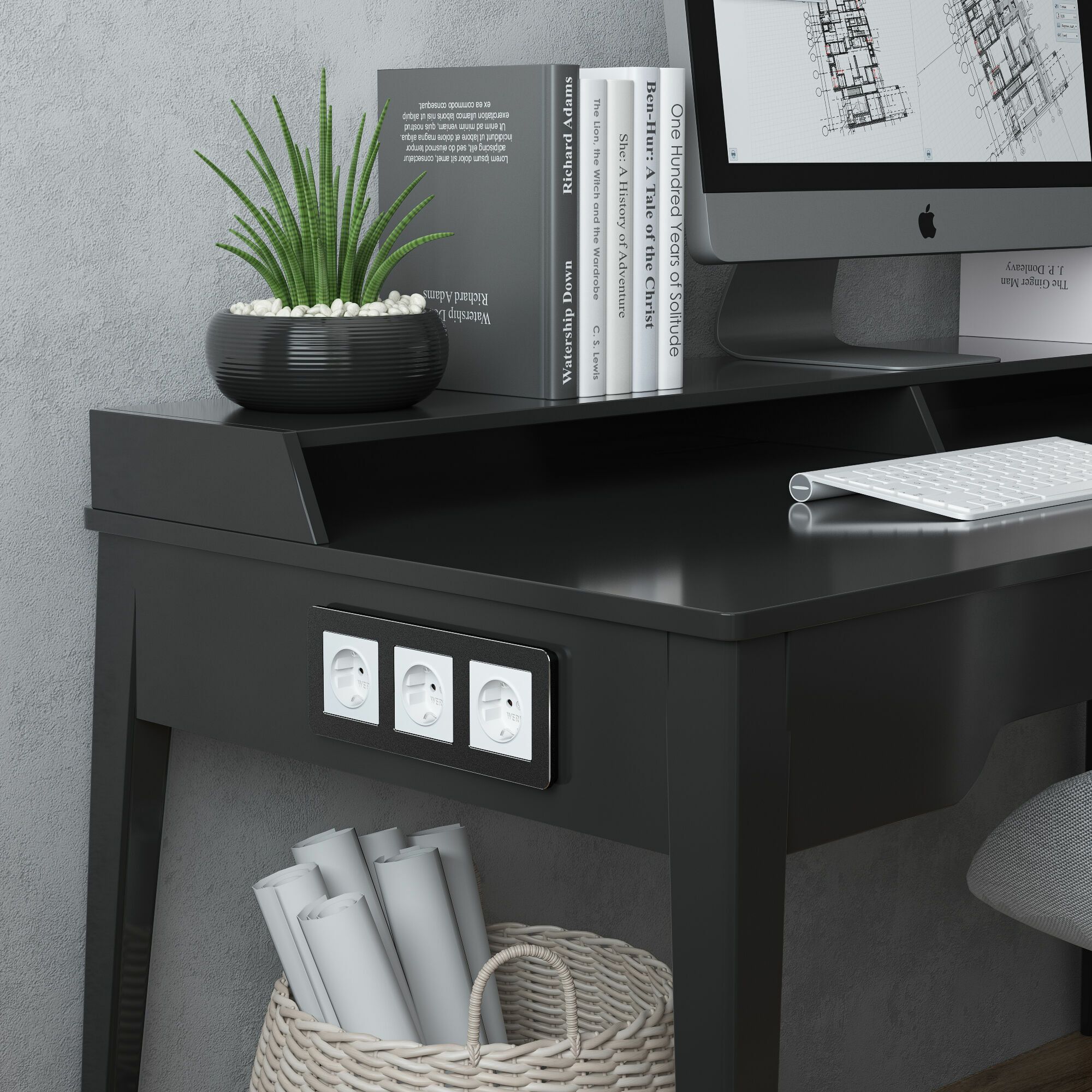 Розетка с заземлением Werkel (белый матовый) W1171061