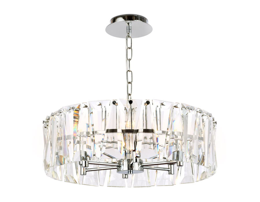 Подвесная люстра Ambrella с хрусталем TR5171 хром/прозрачный E14/6 max 40W D520*515