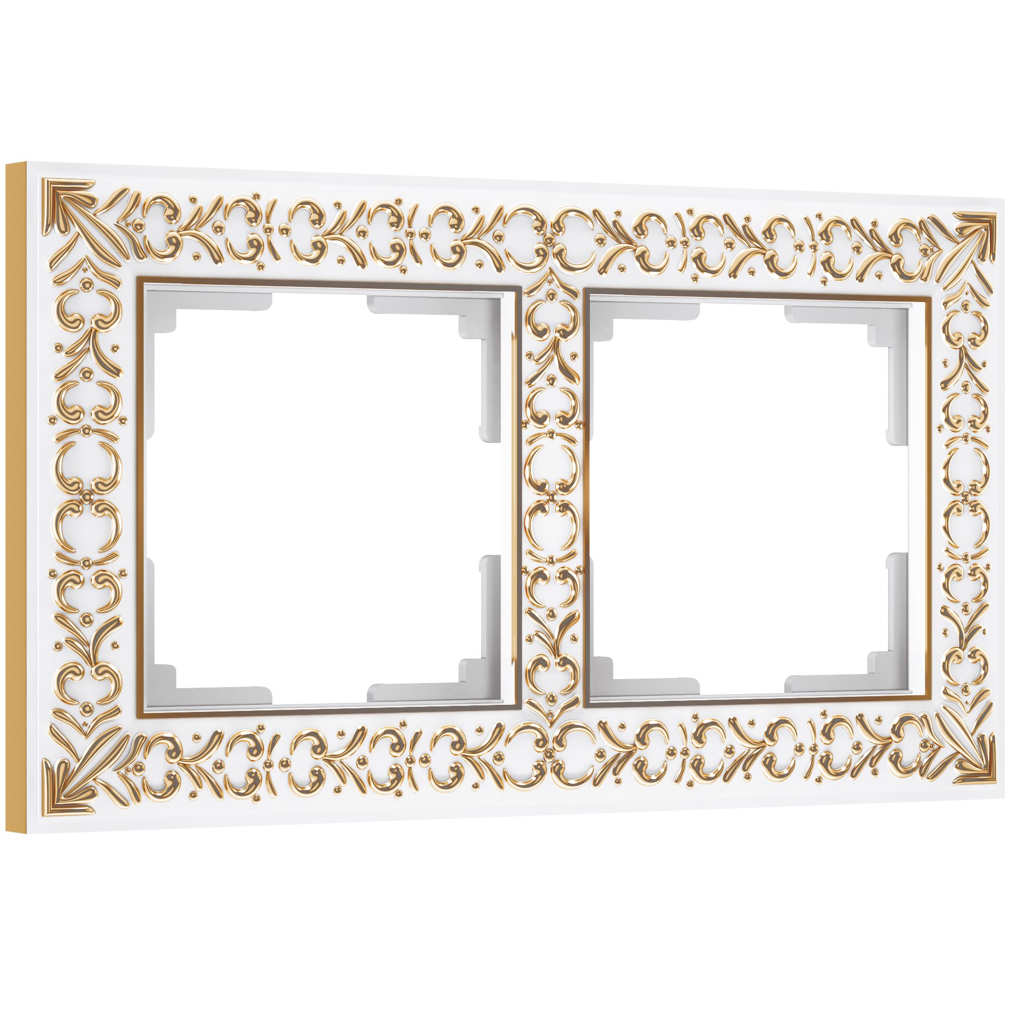 Рамка WERKEL Antik на 2 поста (белое золото) WL07-Frame-02 / W0021523 / a036749