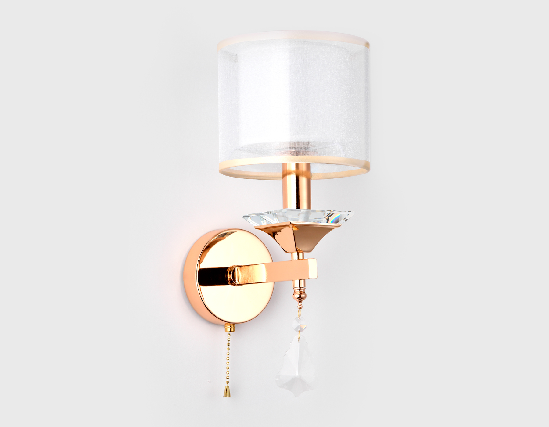 Настенный светильник с хрусталем Ambrella TR4543 GD/WH золото/белый E14 max 40W 340*150*200