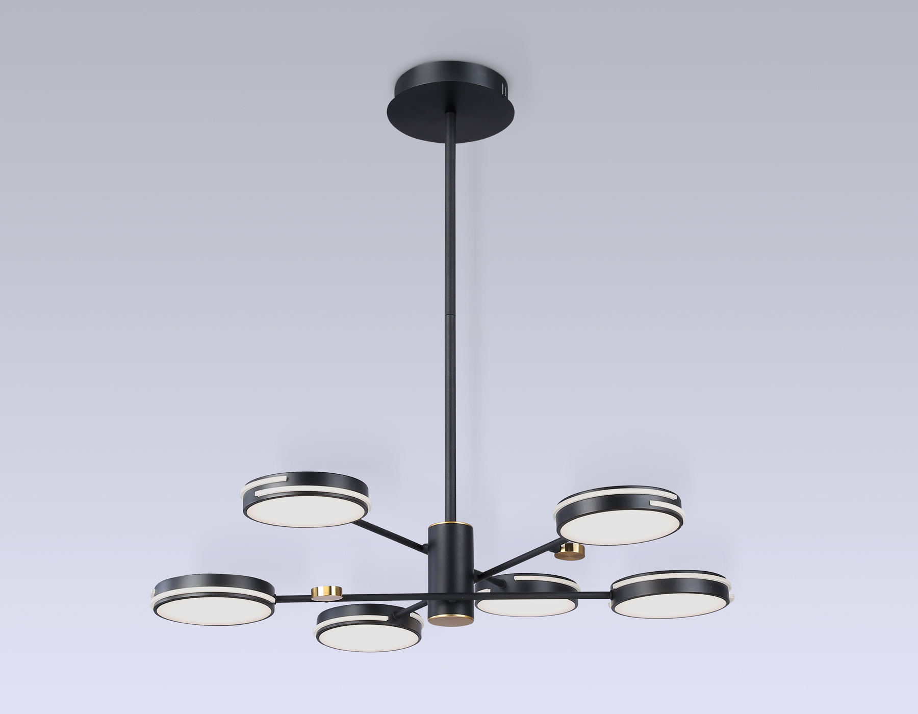 Подвесной светильник Ambrella FL51639/6 BK/GD черный/золото 3000K/4200K/6400K 50W D800*780 (Без ПДУ) Подвесной светильник Ambrella FL51639/6 BK/GD черный/золото 3000K/4200K/6400K 50W D800*780 (Без ПДУ)