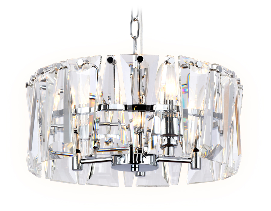 Подвесная люстра Ambrella с хрусталем TR5166 хром/прозрачный E14/5 max 40W D380*515
