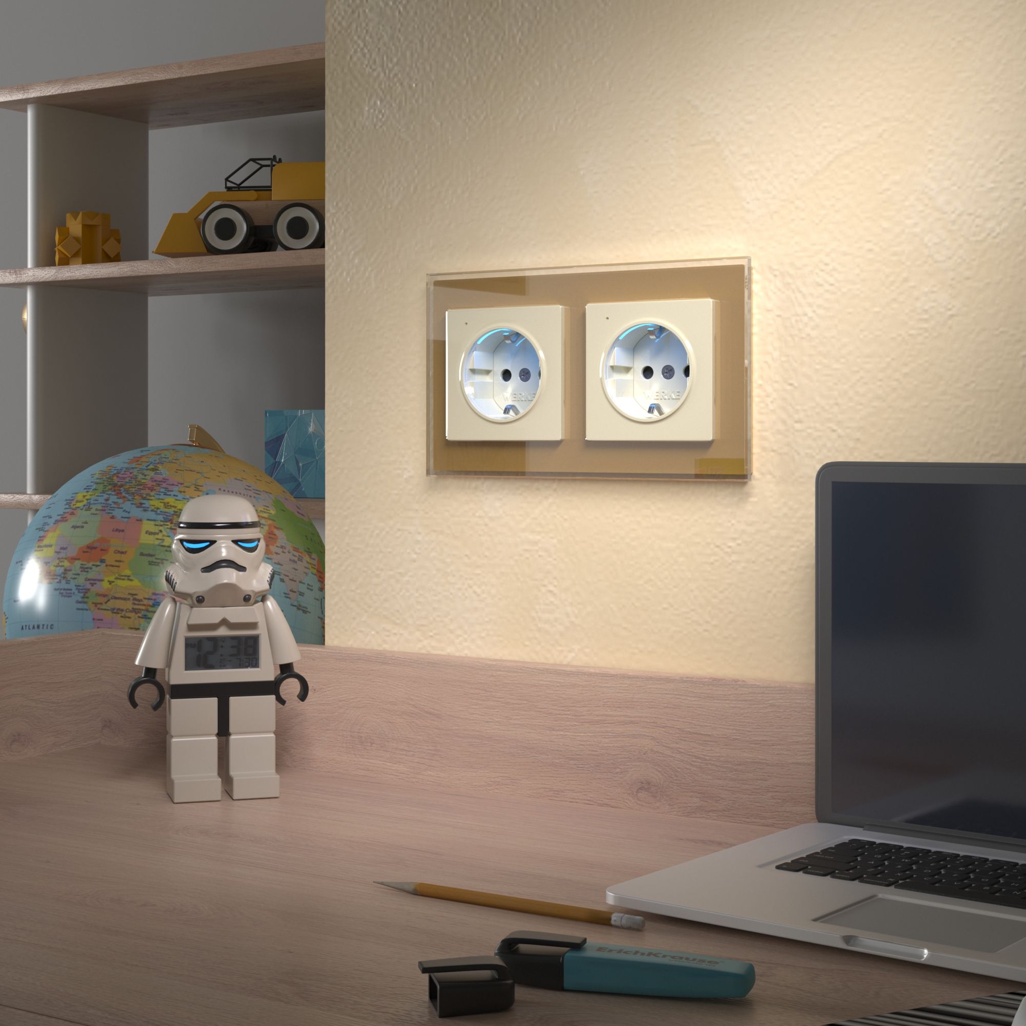 Розетка с подсветкой Werkel (слоновая кость) W1171403