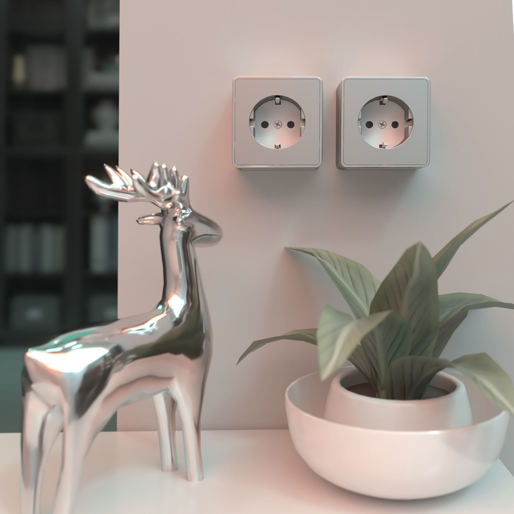 Розетка с заземлением и шторками Werkel Gallant (серебряный) W5071106