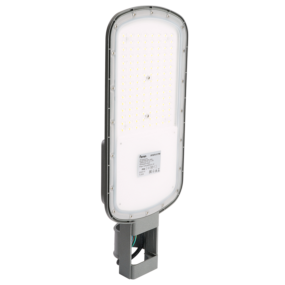 Светодиодный уличный консольный светильник Feron SP3070 80W 5000K AC90-300V, серый