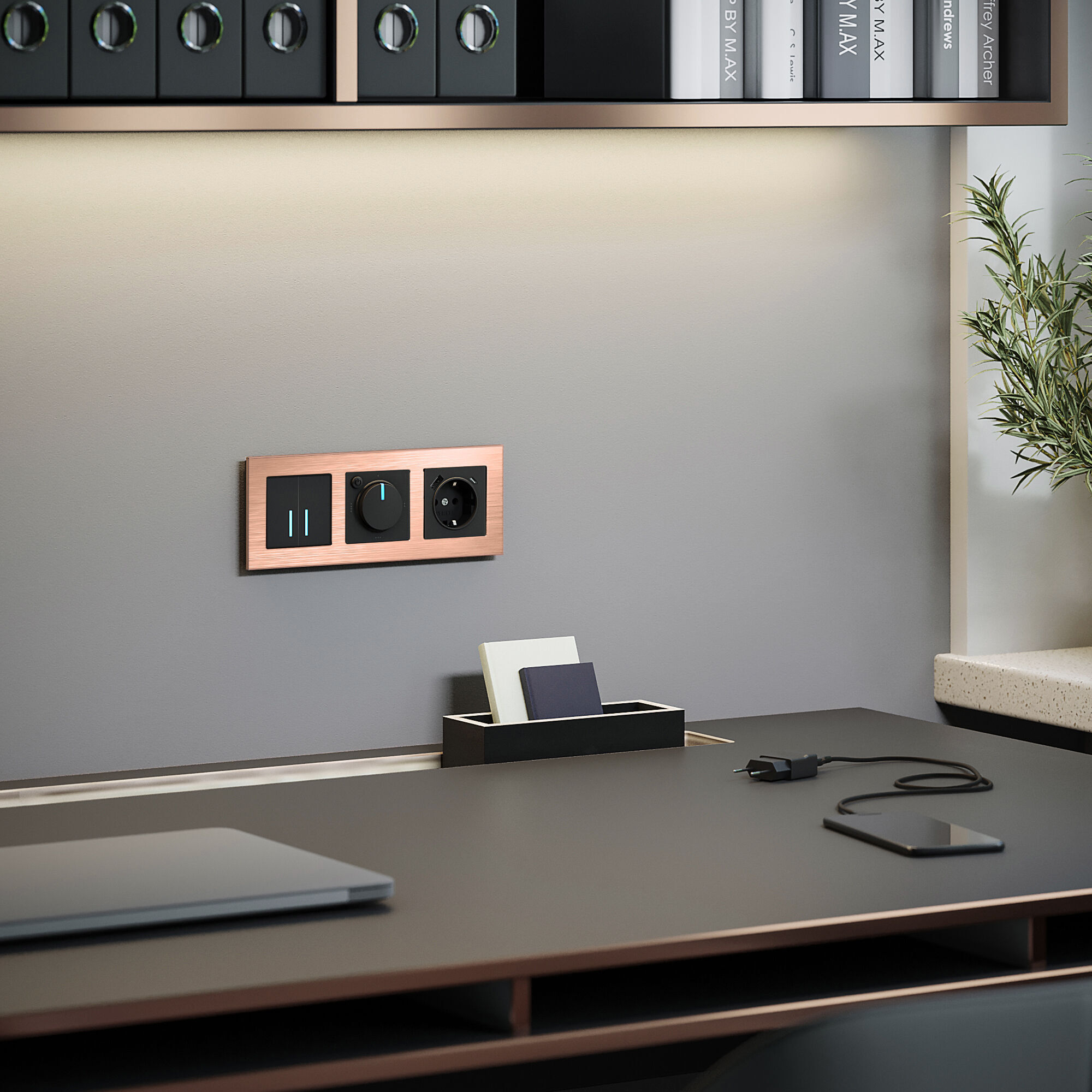 Рамка на 3 поста Werkel Aluminium  (бронза) W0031712