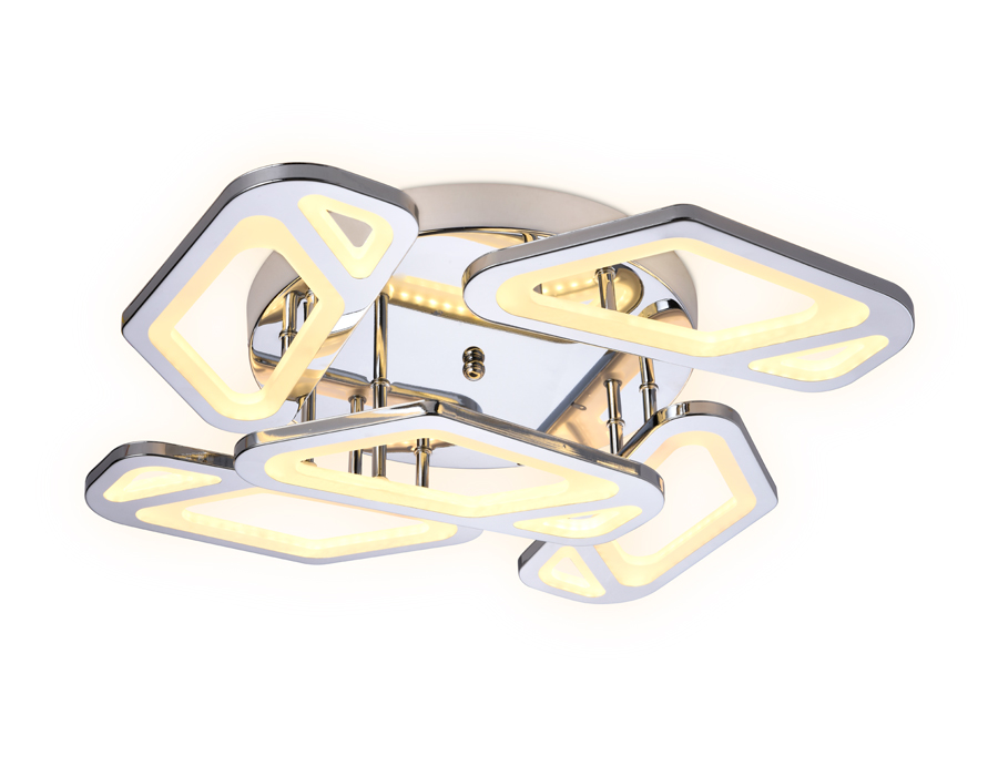 Потолочный светодиодный светильник с пультом Ambrella FA588/5 CH хром 113W 590*590*120 (ПДУ РАДИО 2.4G)