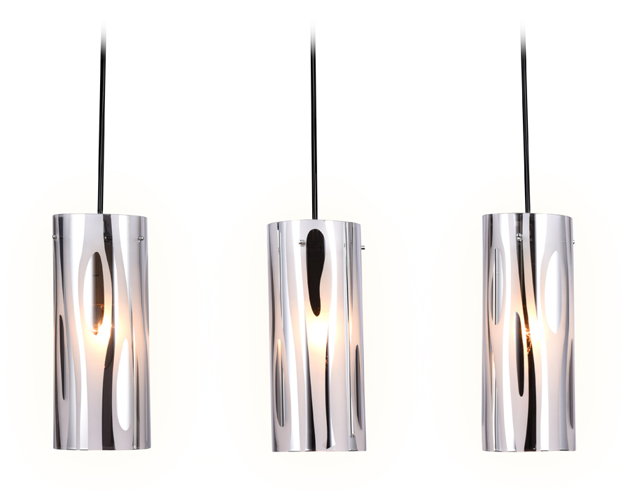 Подвесной светильник со сменной лампой Ambrella TR3590/3 CH/SM хром/дымчатый E27/3 max 40W 530*100*900