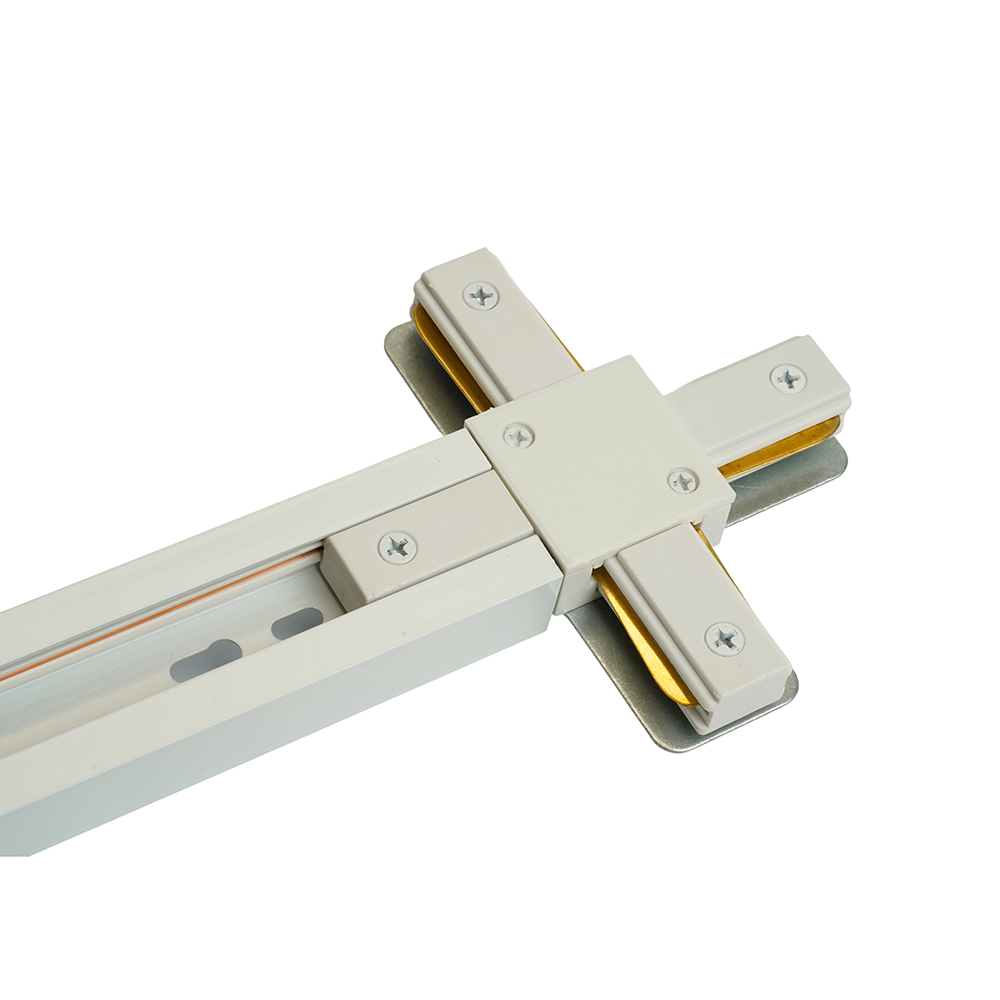 Коннектор Х-образный однофазный  для шинопровода , белый, LD1018