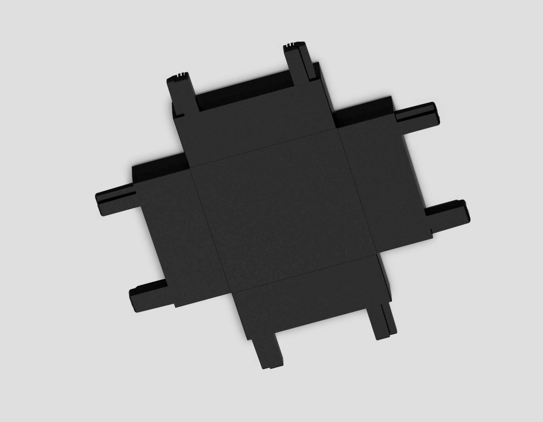 Коннектор X-образный для шинопровода Magnetic Ultra Slim Ambrella GV1127 BK черный 46*46*6