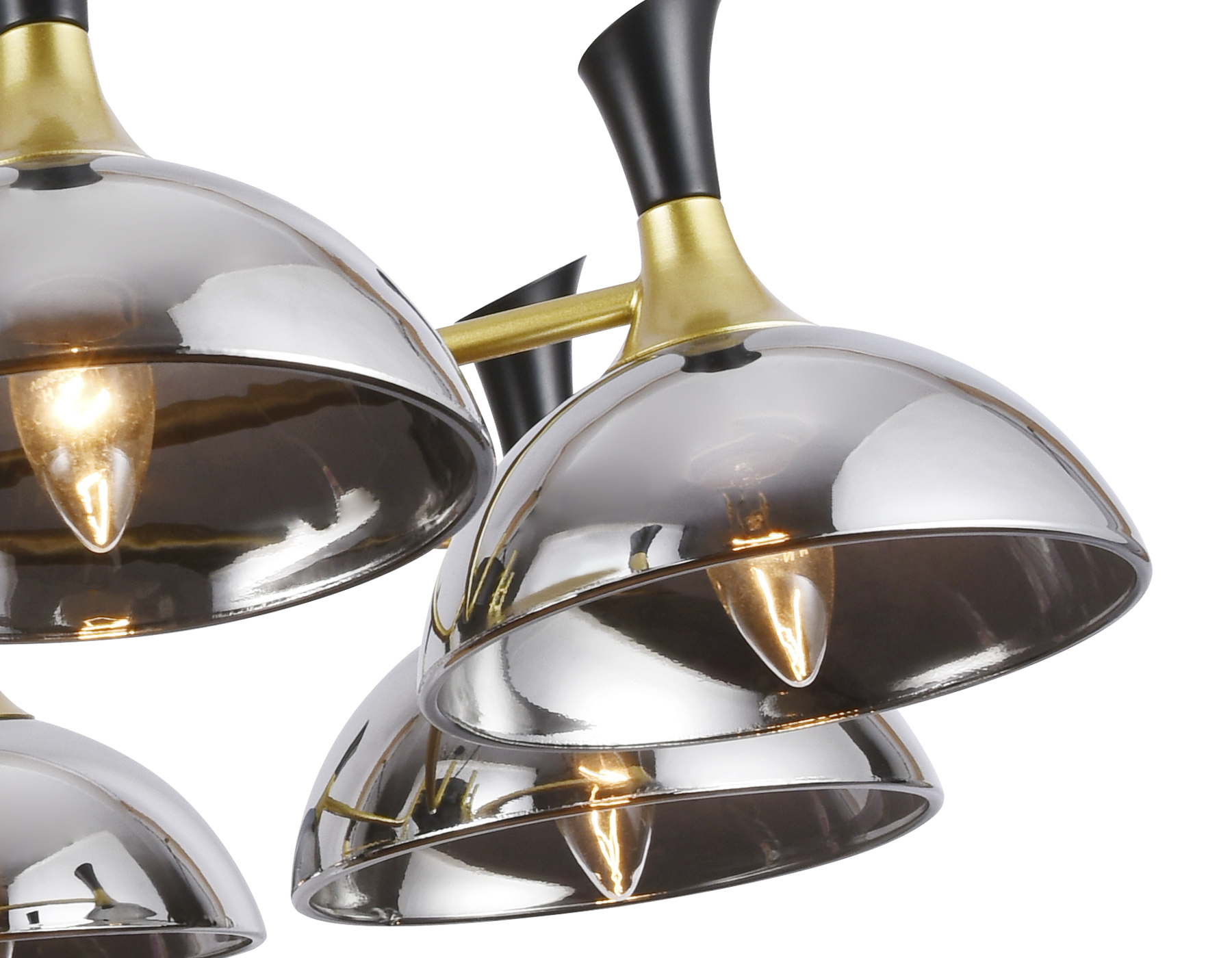 Подвесная люстра Ambrella TR9084/8 BK/GD/SM черный/золото/дымчатый E27/8 max 40W D920*750