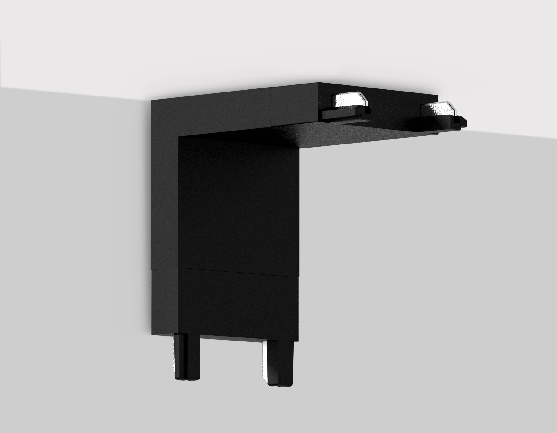 Коннектор угловой внутренний для шинопровода Magnetic Ultra Slim Ambrella GV1104 BK черный IP20 48V 26*26*26