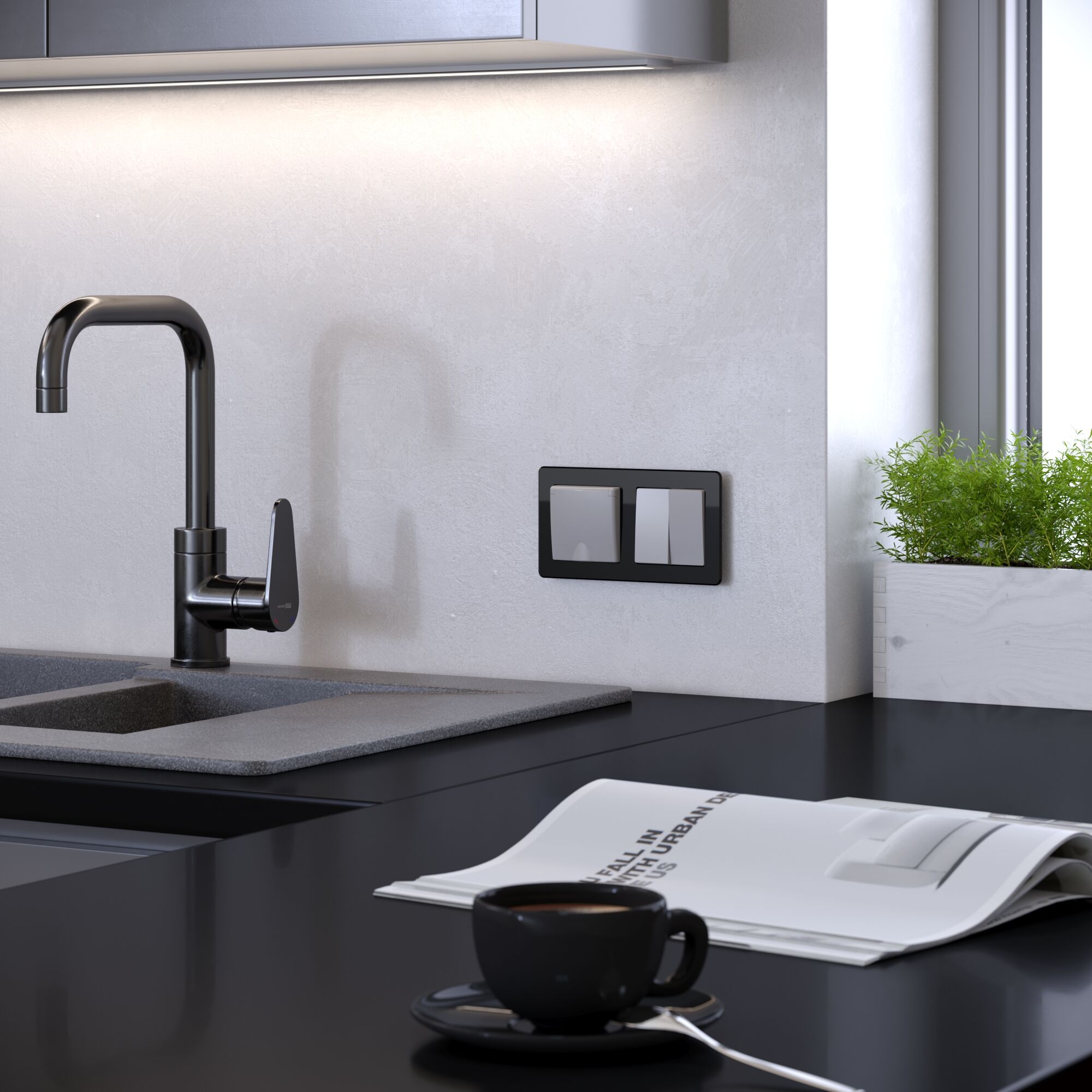 Рамка на 2 поста Acrylic Werkel (черный) W0022708